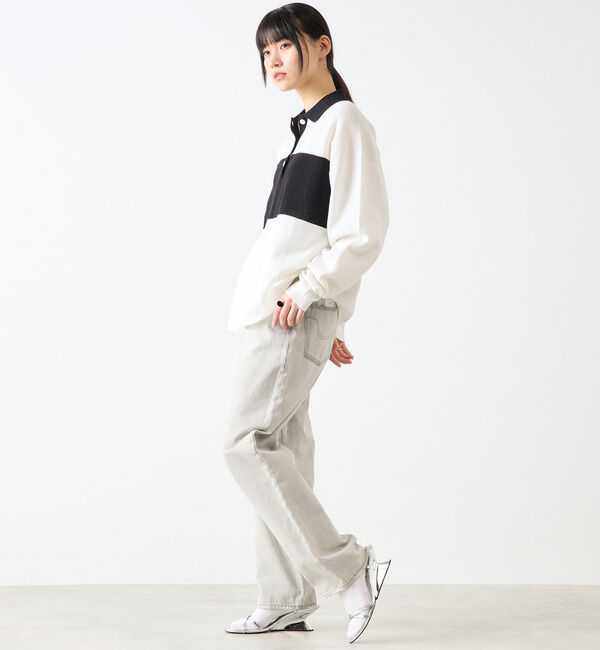 Soffitto「鹿の子編みシアーポロニット」|ニット・セーター|