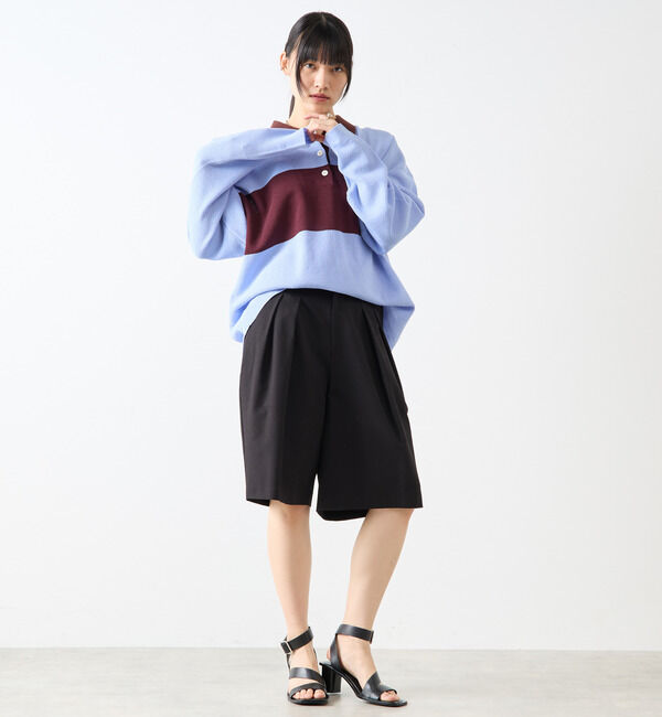 Soffitto「鹿の子編みシアーポロニット」|ニット・セーター|