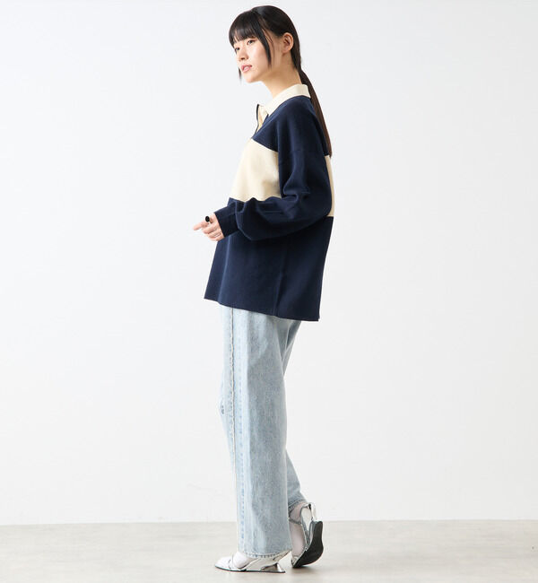 Soffitto「鹿の子編みシアーポロニット」|ニット・セーター|