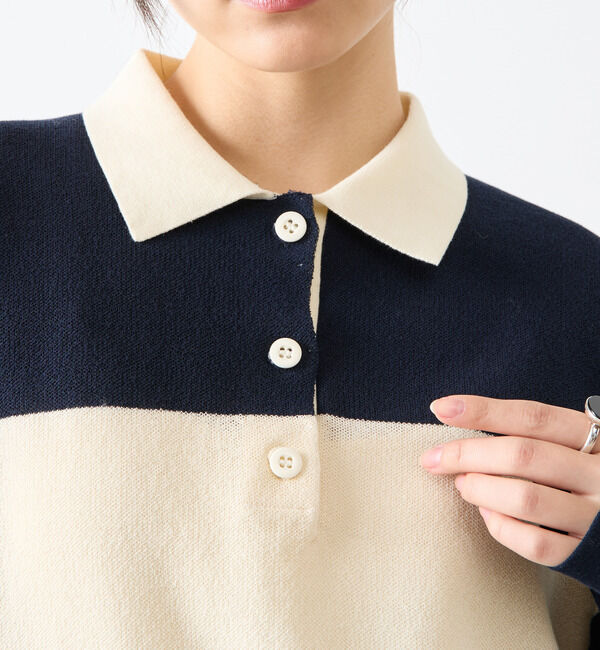 Soffitto「鹿の子編みシアーポロニット」|ニット・セーター|