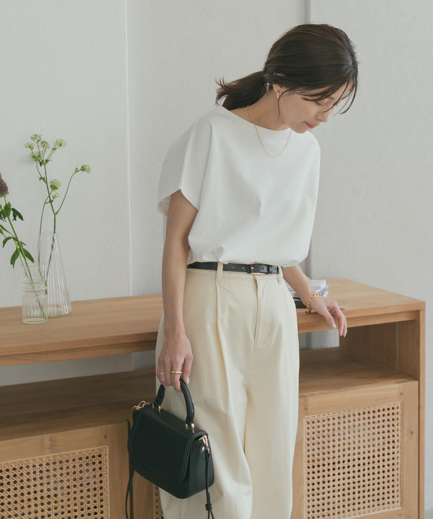 URBAN RESEARCH DOORS「『UR TECH ひやサラクール』ドライコットンボートネックプルオーバー」|Tシャツ・カットソー|