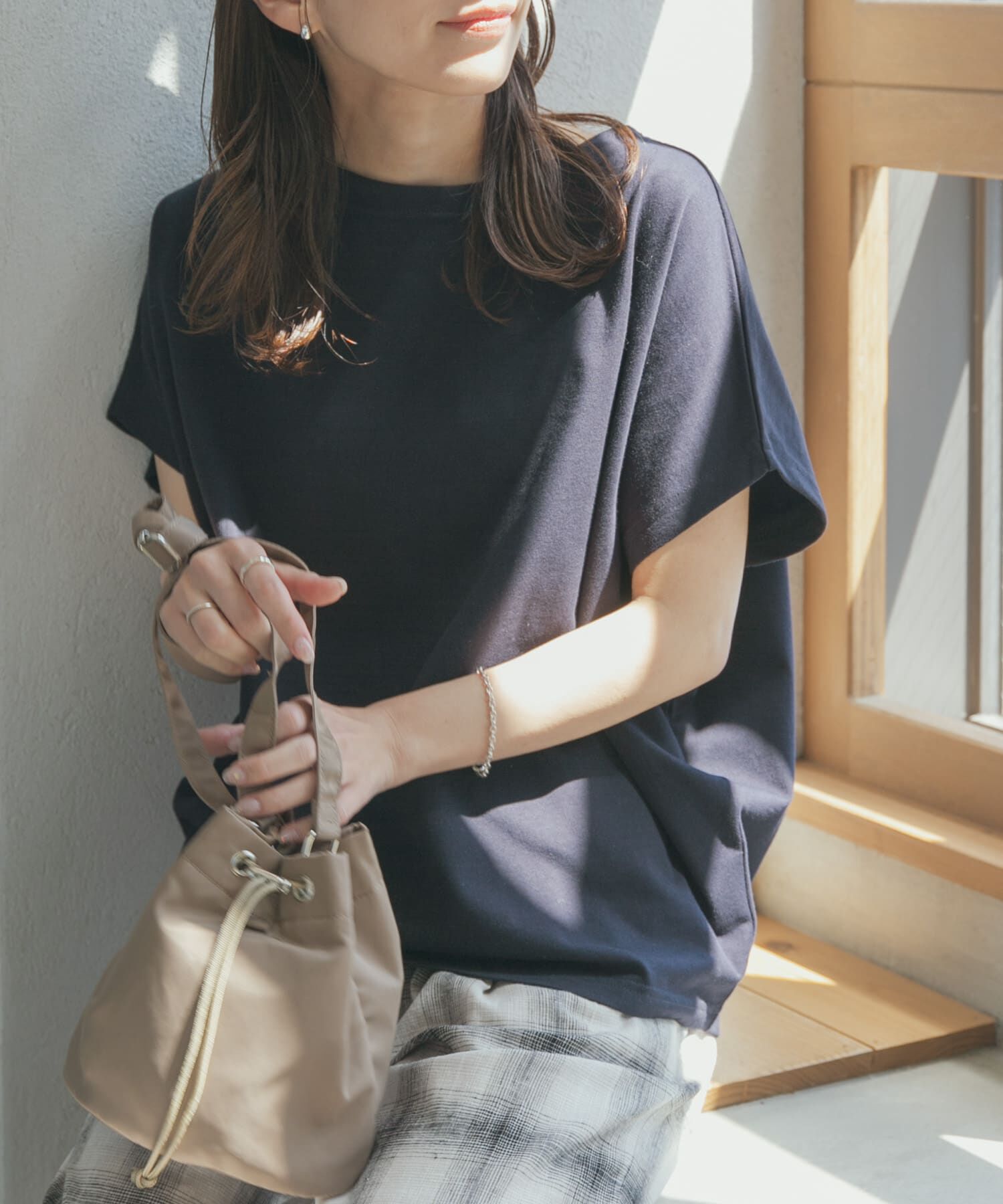 URBAN RESEARCH DOORS「『UR TECH ひやサラクール』ドライコットンボートネックプルオーバー」|Tシャツ・カットソー|