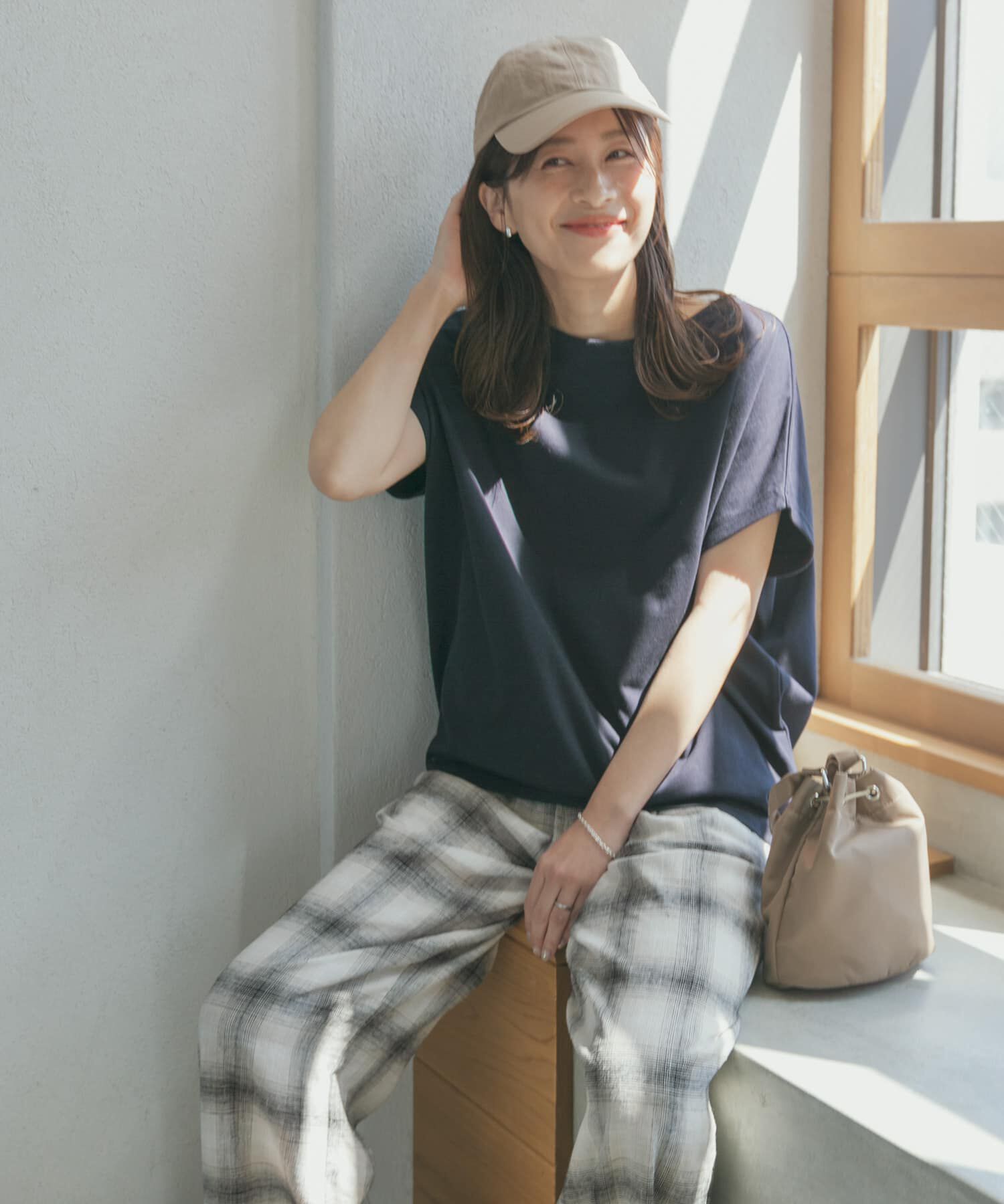 URBAN RESEARCH DOORS「『UR TECH ひやサラクール』ドライコットンボートネックプルオーバー」|Tシャツ・カットソー|