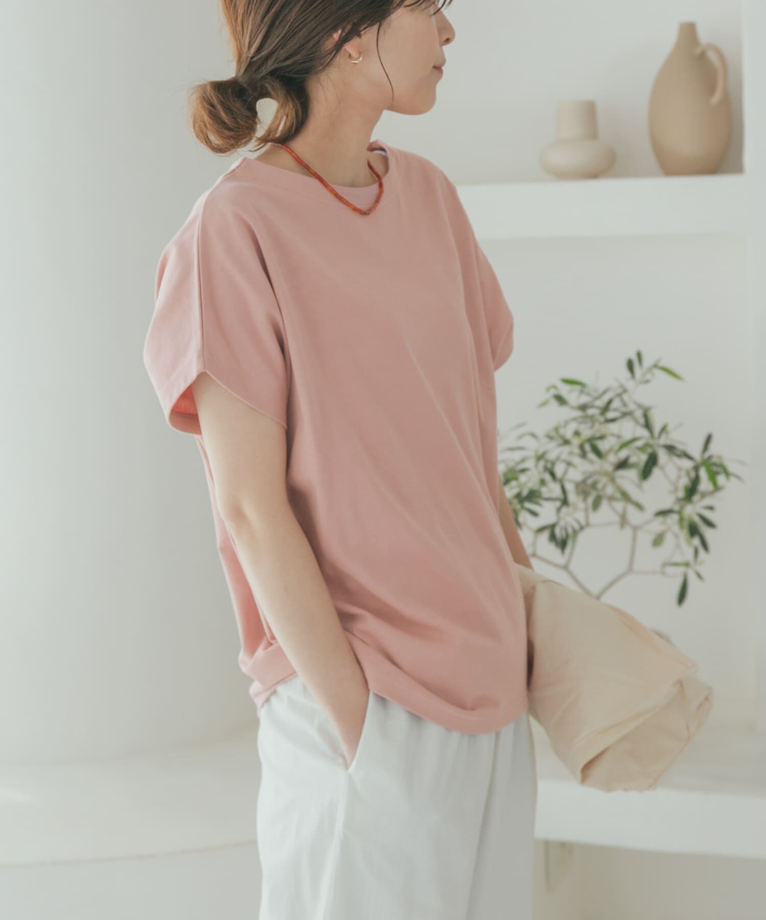 URBAN RESEARCH DOORS「『UR TECH ひやサラクール』ドライコットンボートネックプルオーバー」|Tシャツ・カットソー|