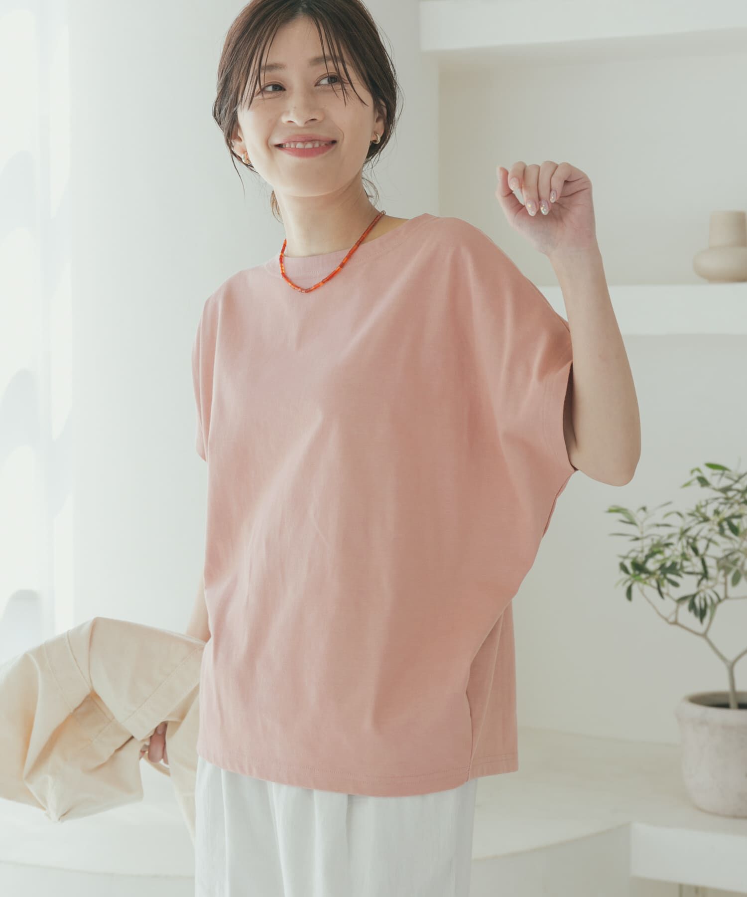 URBAN RESEARCH DOORS「『UR TECH ひやサラクール』ドライコットンボートネックプルオーバー」|Tシャツ・カットソー|