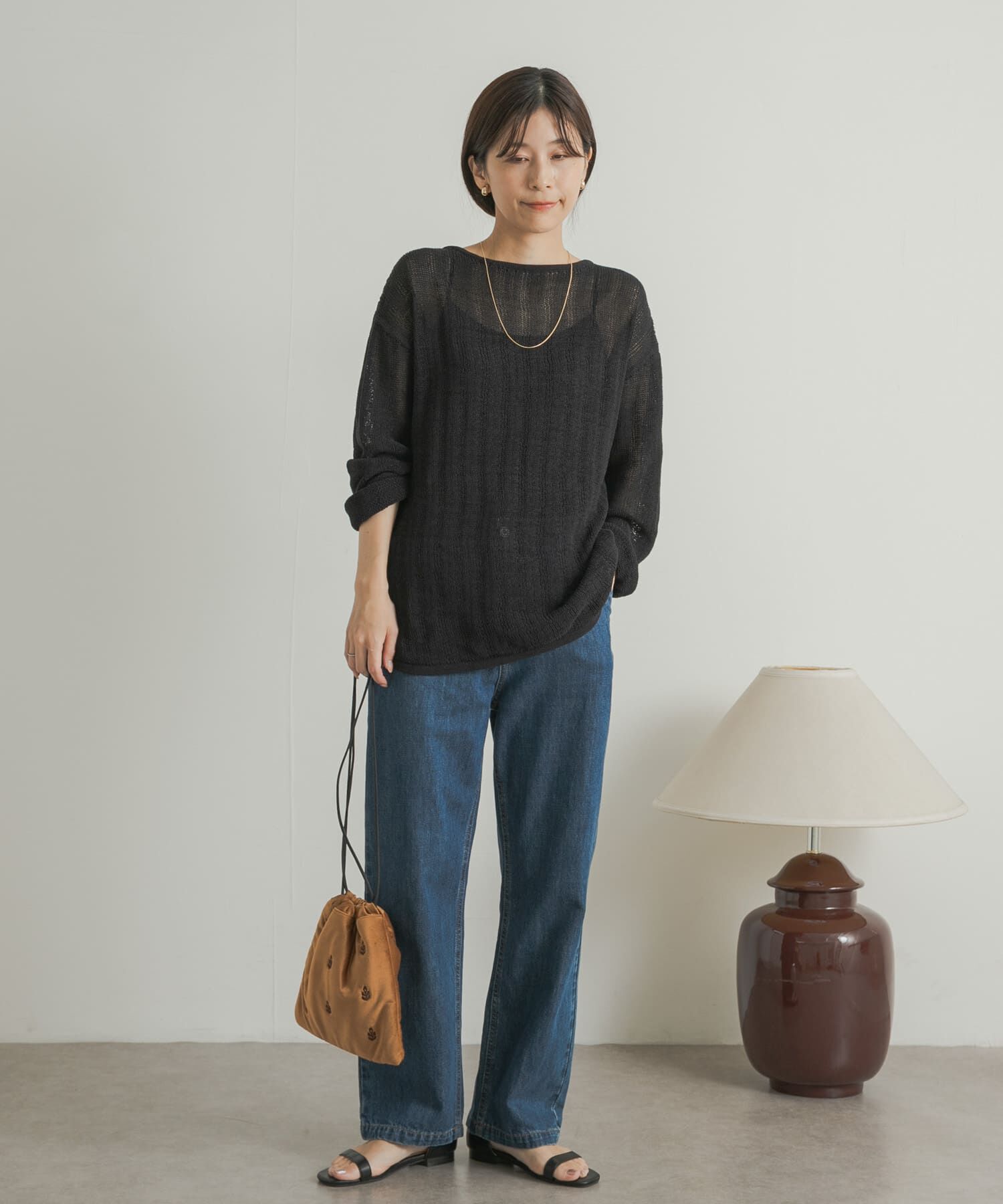 URBAN RESEARCH DOORS「ウォッシャブル透かし編みニット」|ニット・セーター|