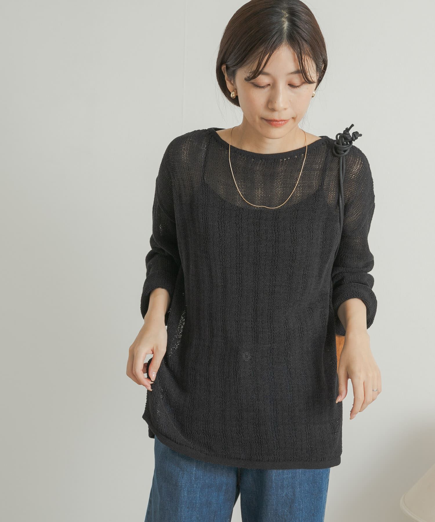 URBAN RESEARCH DOORS「ウォッシャブル透かし編みニット」|ニット・セーター|