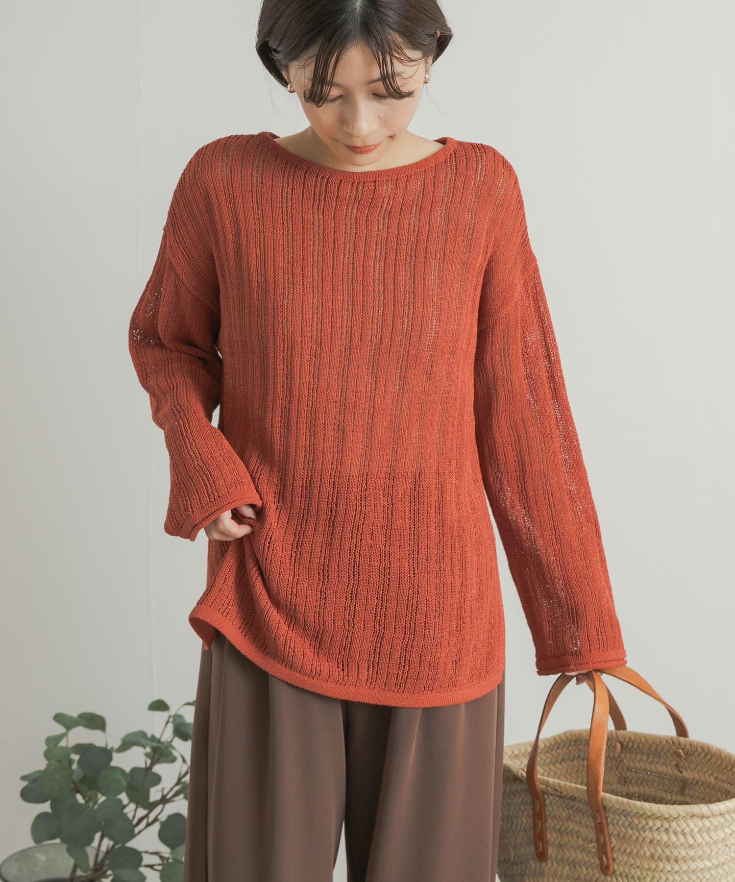 URBAN RESEARCH DOORS「ウォッシャブル透かし編みニット」|ニット・セーター|