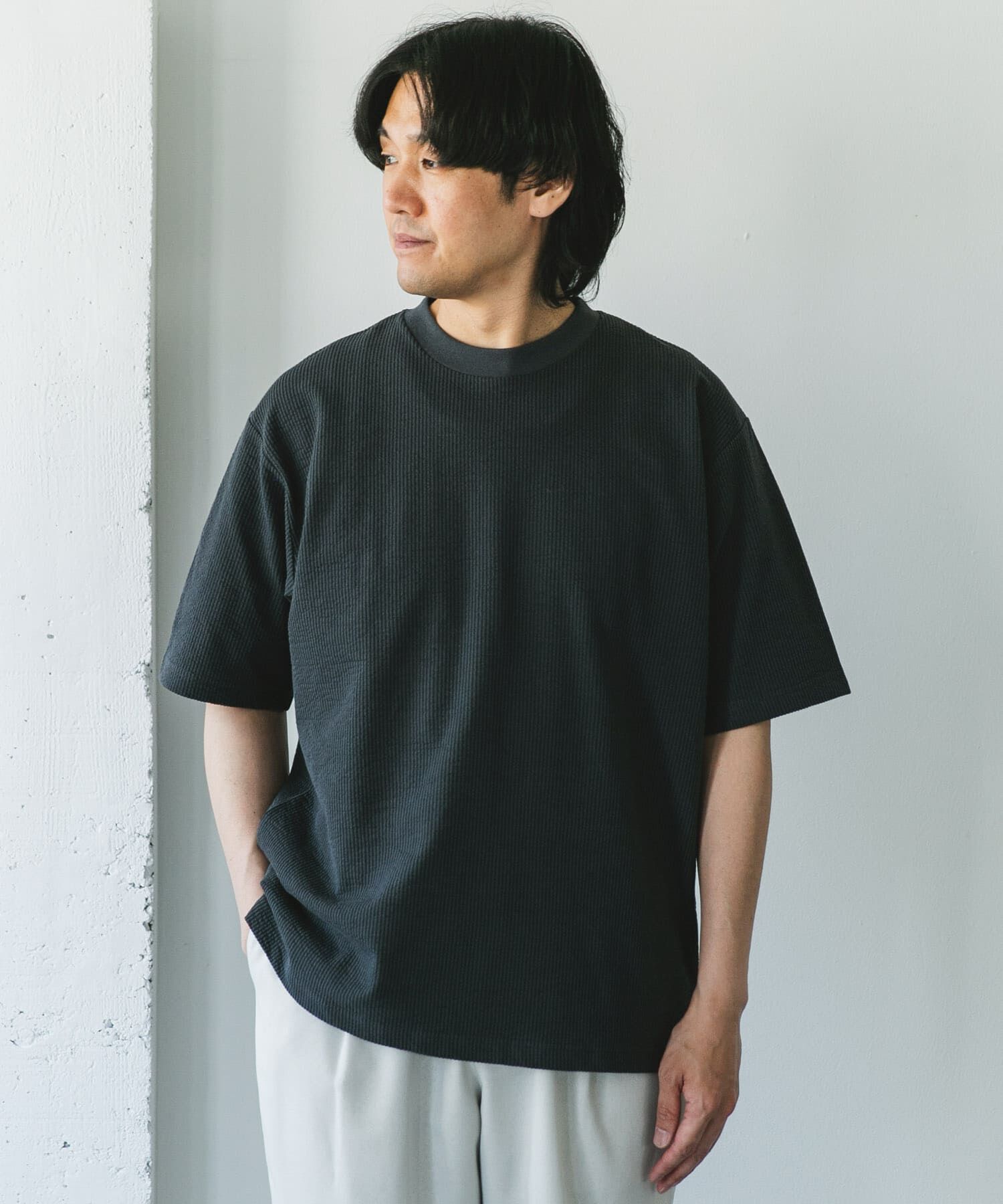 URBAN RESEARCH DOORS「シルケットシアサッカーTシャツ」|Tシャツ・カットソー|