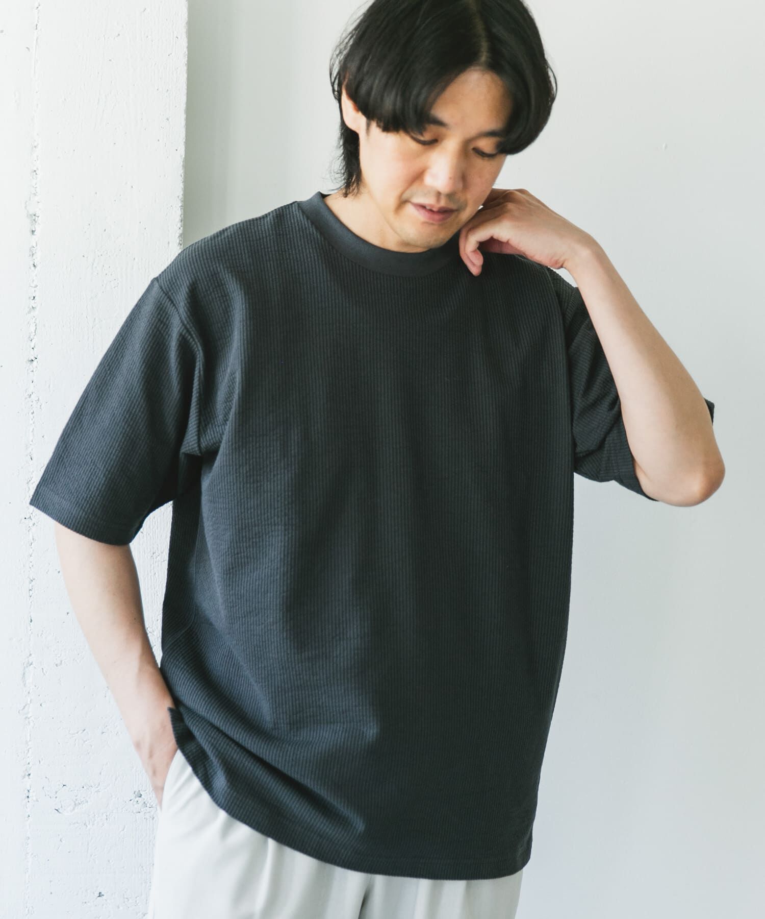 URBAN RESEARCH DOORS「シルケットシアサッカーTシャツ」|Tシャツ・カットソー|