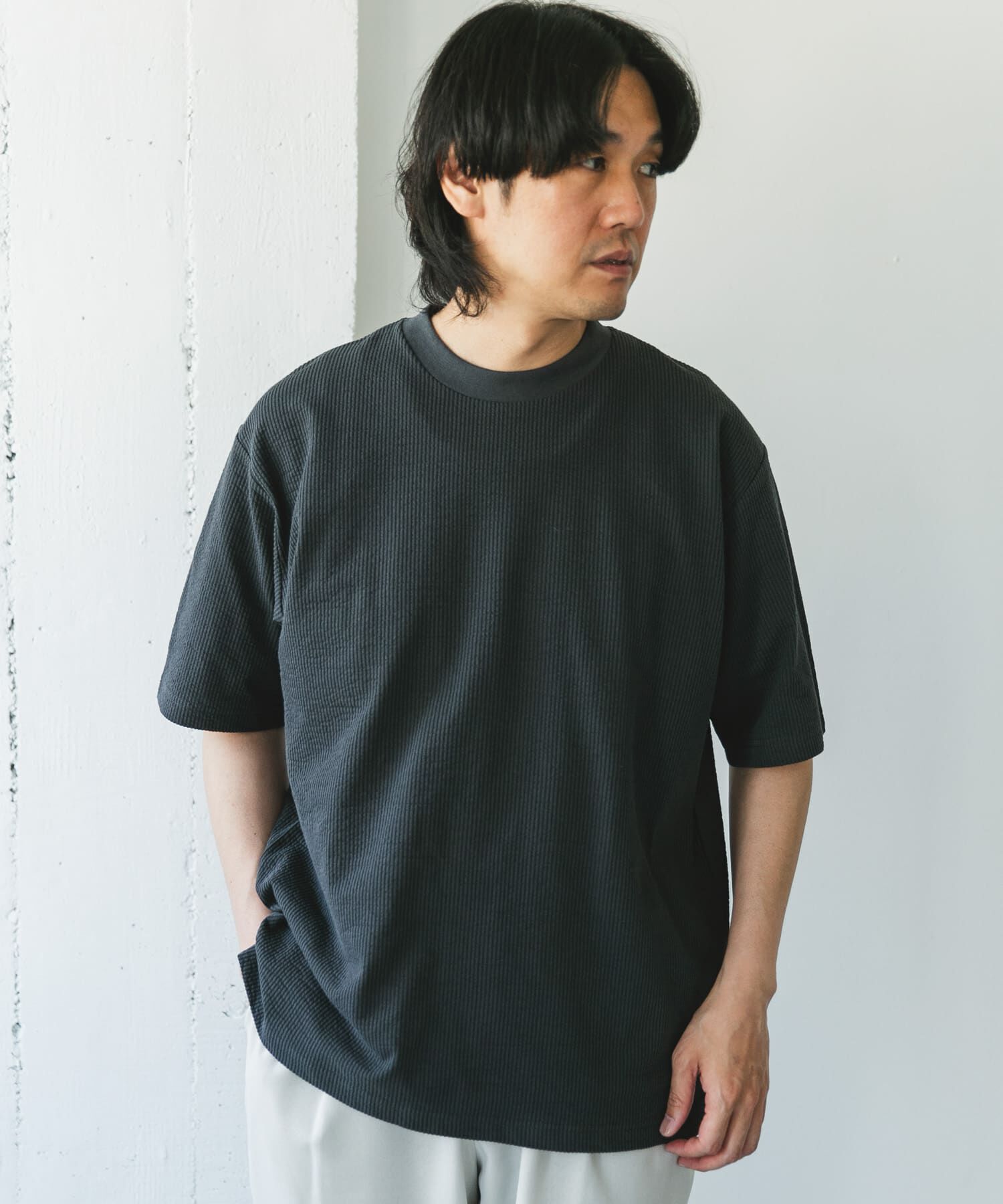 URBAN RESEARCH DOORS「シルケットシアサッカーTシャツ」|Tシャツ・カットソー|