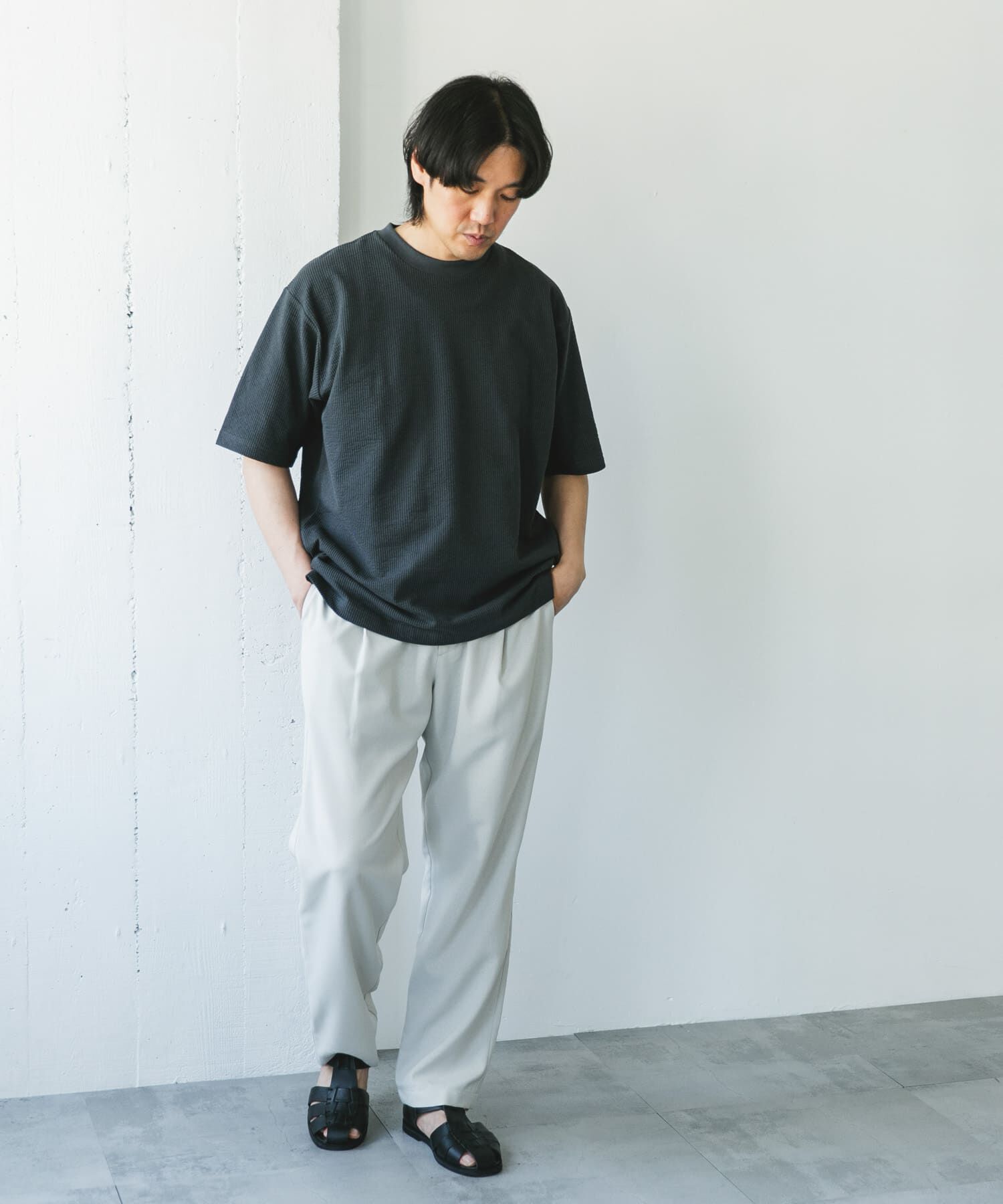 URBAN RESEARCH DOORS「シルケットシアサッカーTシャツ」|Tシャツ・カットソー|