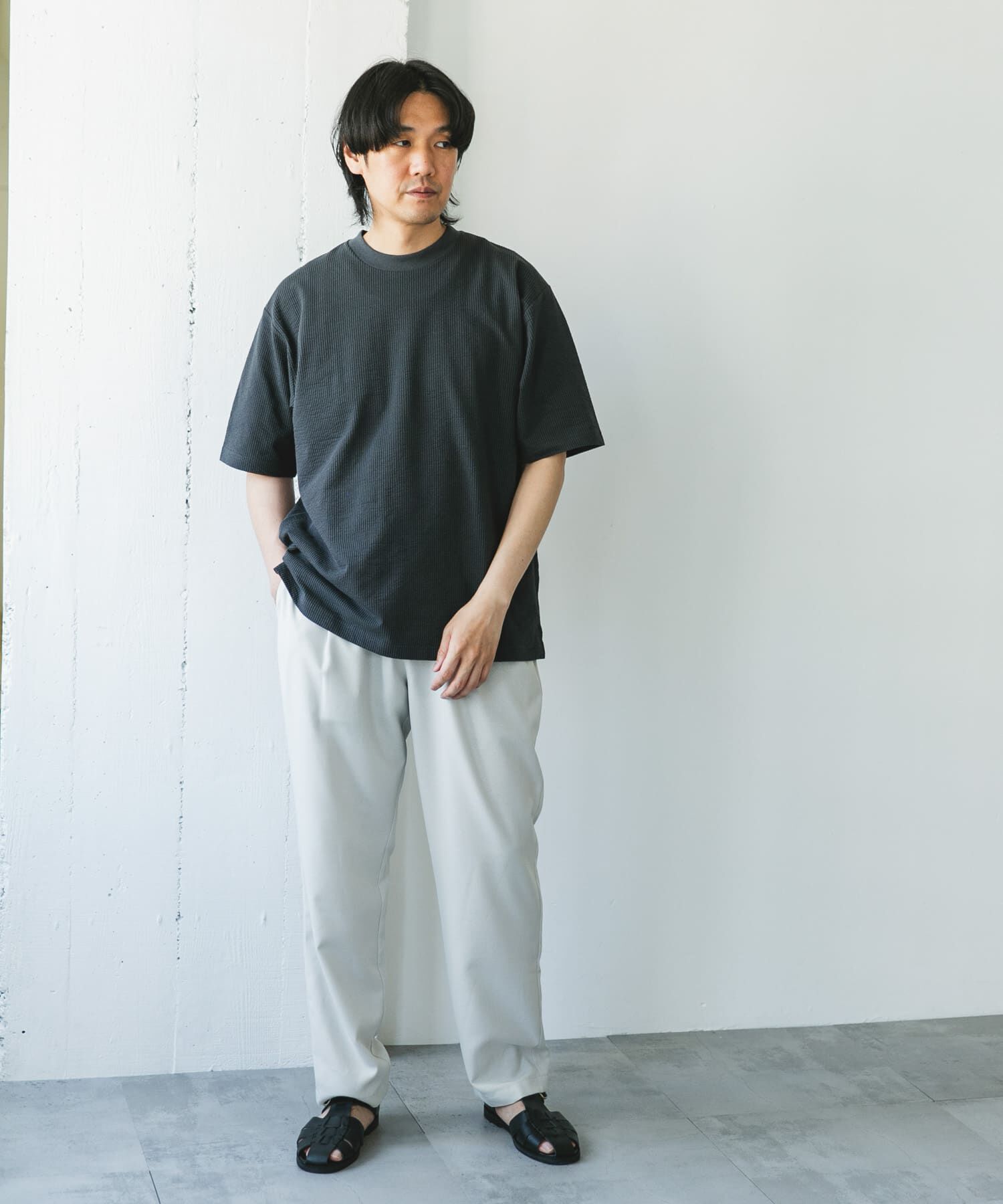 URBAN RESEARCH DOORS「シルケットシアサッカーTシャツ」|Tシャツ・カットソー|