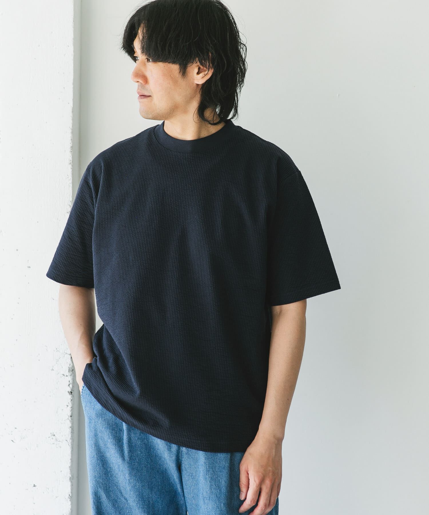 URBAN RESEARCH DOORS「シルケットシアサッカーTシャツ」|Tシャツ・カットソー|