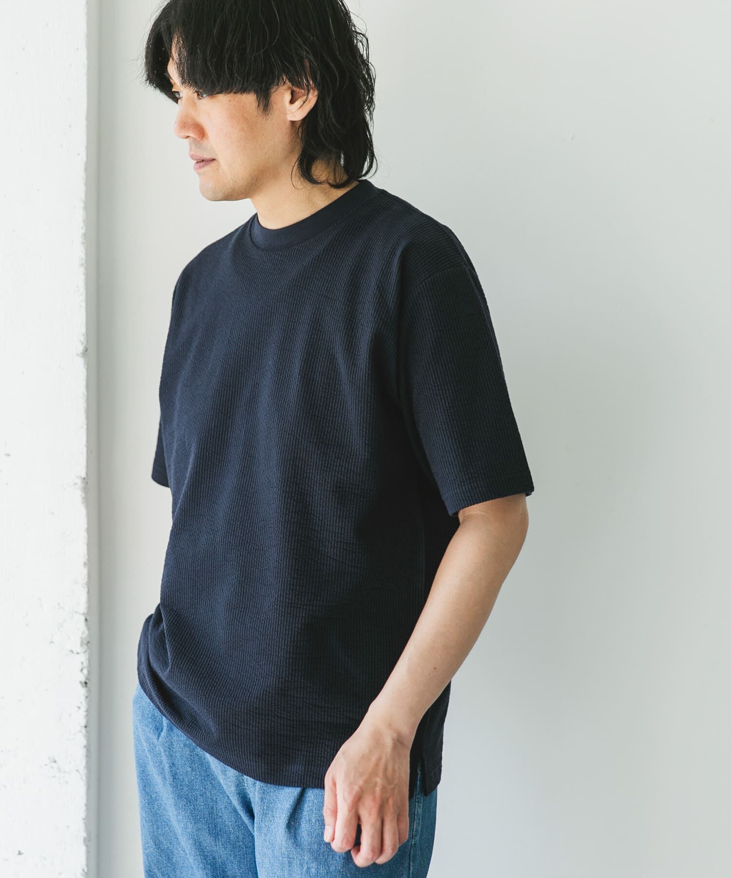 URBAN RESEARCH DOORS「シルケットシアサッカーTシャツ」|Tシャツ・カットソー|