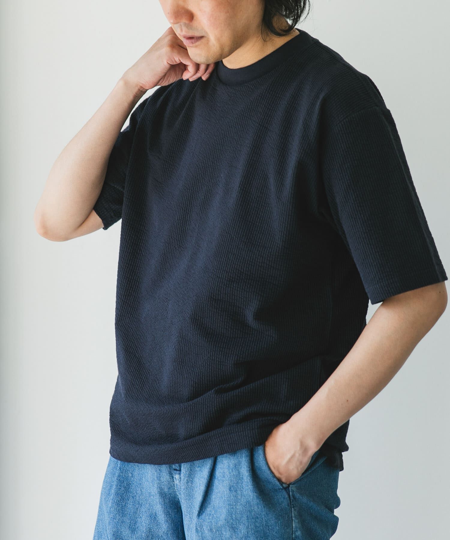 URBAN RESEARCH DOORS「シルケットシアサッカーTシャツ」|Tシャツ・カットソー|