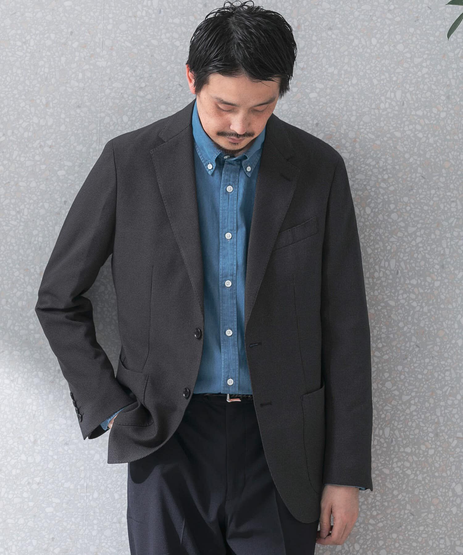 URBAN RESEARCH DOORS「『洗濯可/防シワ』LIFE STYLE TAILOR　TRABESTグレンチェックジャケット」|その他|グレー系その他