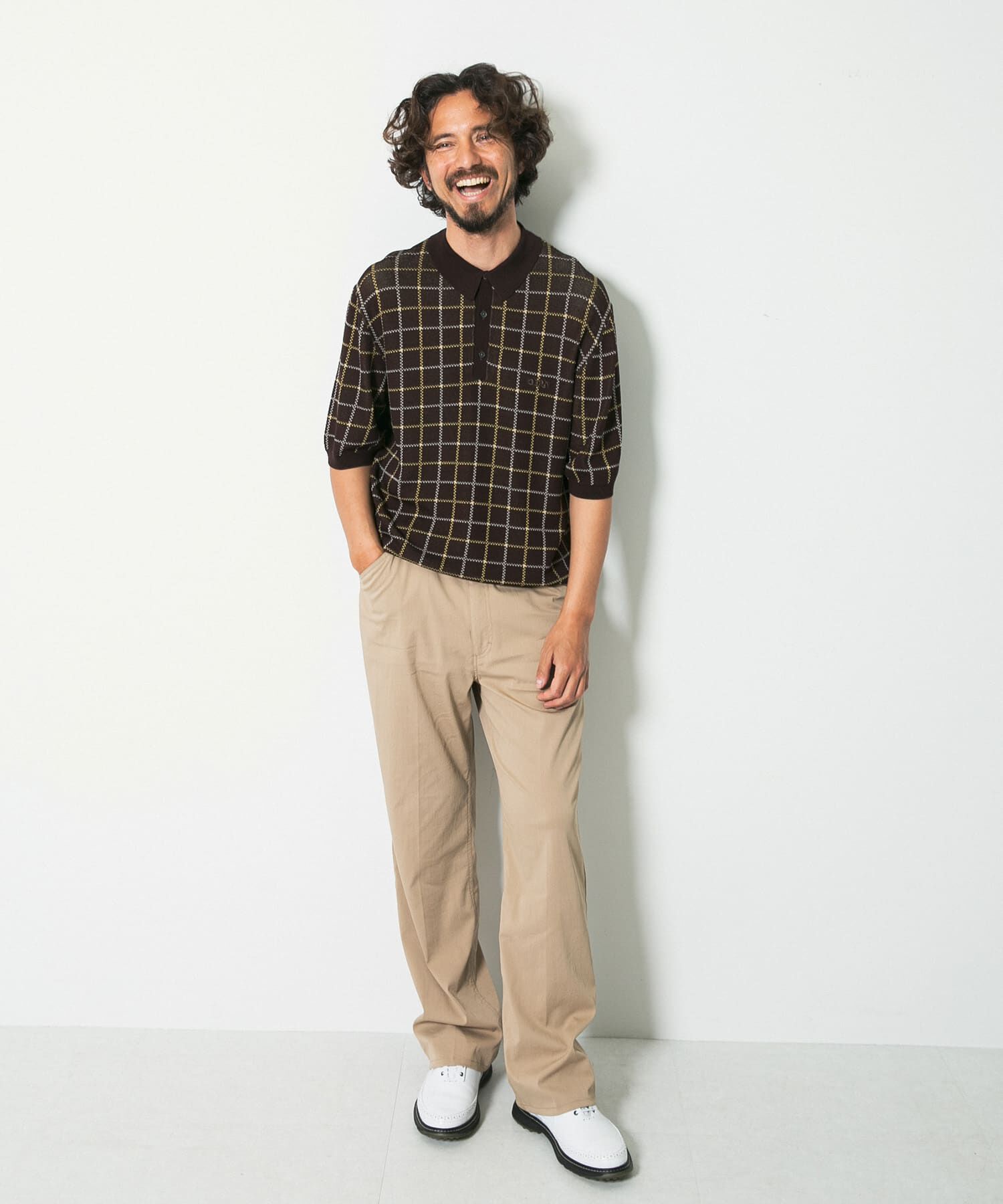 Sonny Label 「OOPSチェック柄ニットポロシャツ」|ニット・セーター|