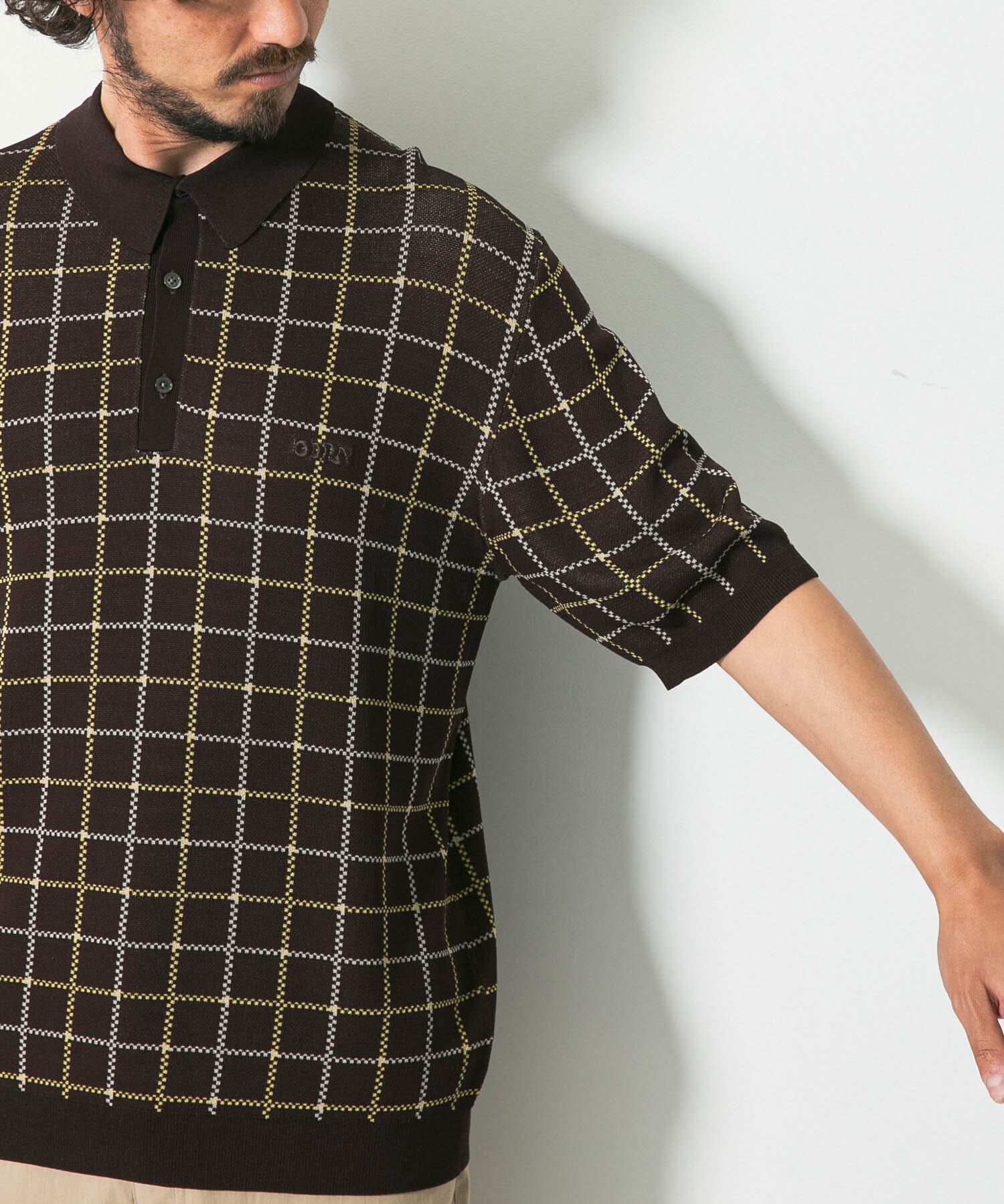 Sonny Label 「OOPSチェック柄ニットポロシャツ」|ニット・セーター|