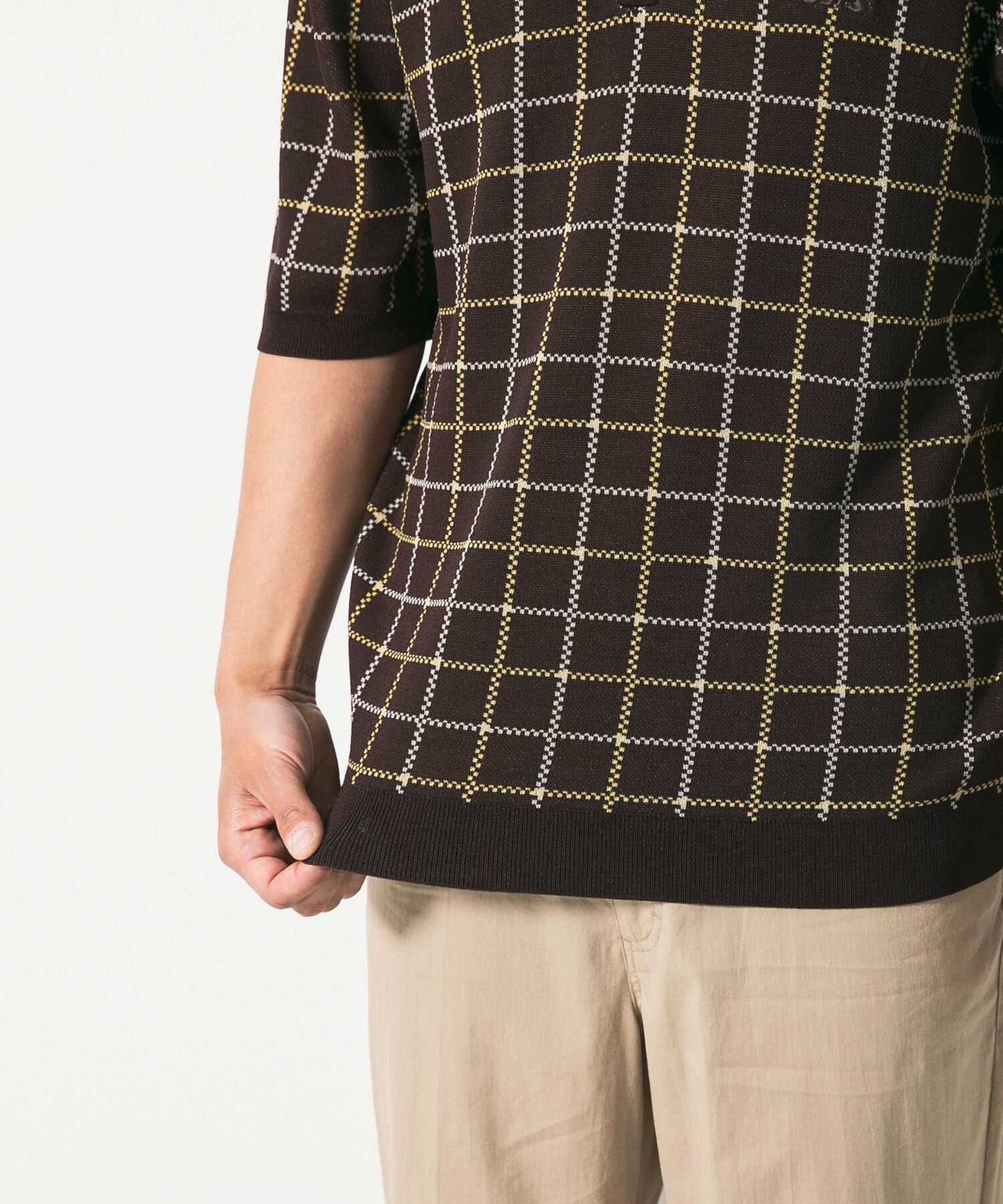 Sonny Label 「OOPSチェック柄ニットポロシャツ」|ニット・セーター|