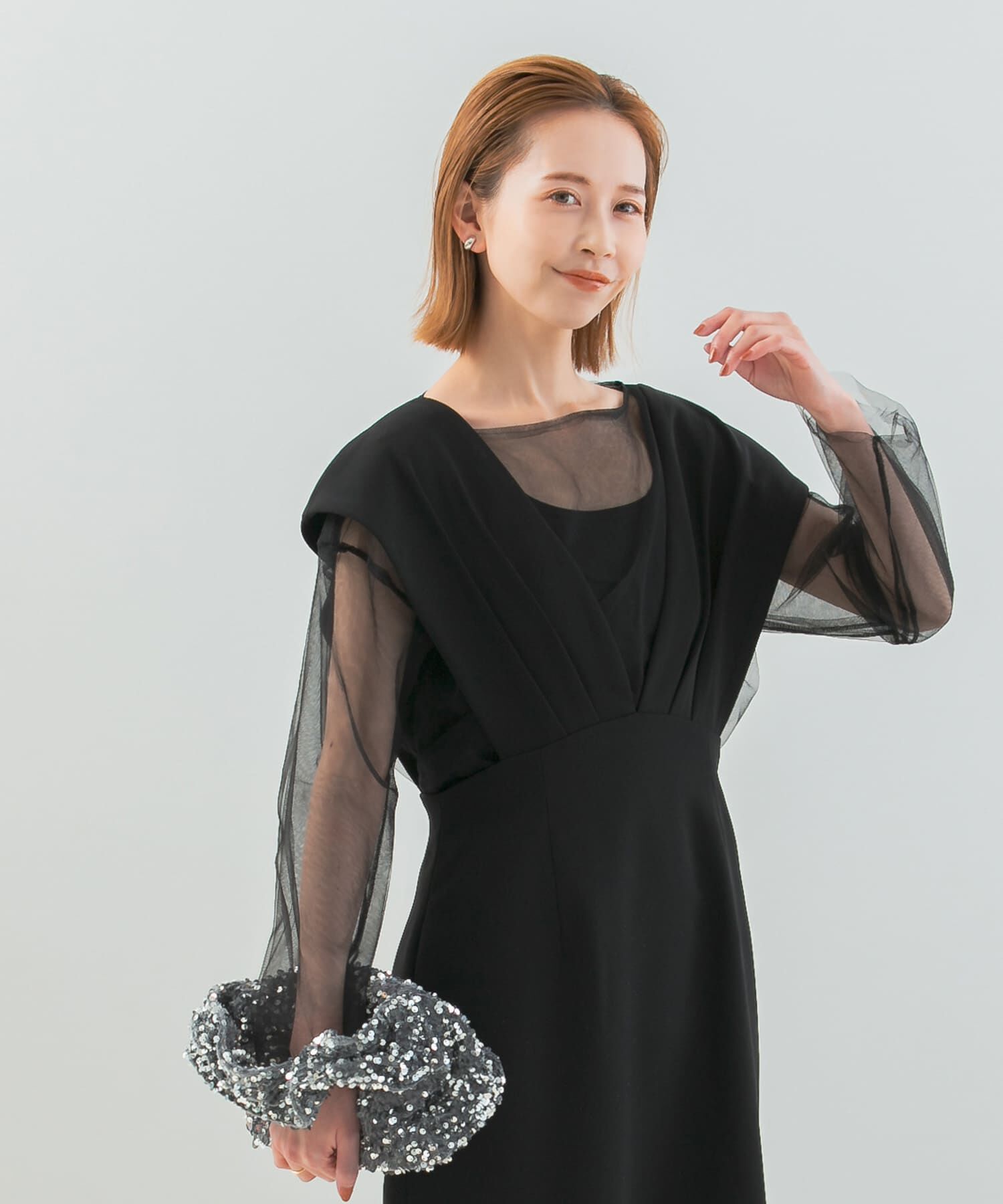 URBAN RESEARCH ROSSO「レイヤードチュールブラウス」|その他|ブラック