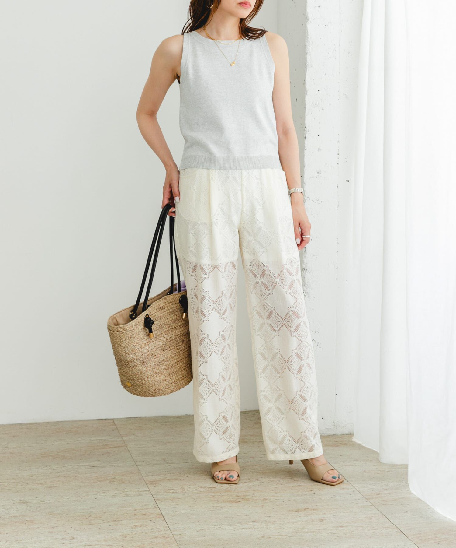 URBAN RESEARCH ROSSO「F by ROSSO　ウォッシャブルミラノリブアメスリニット」|ニット・セーター|