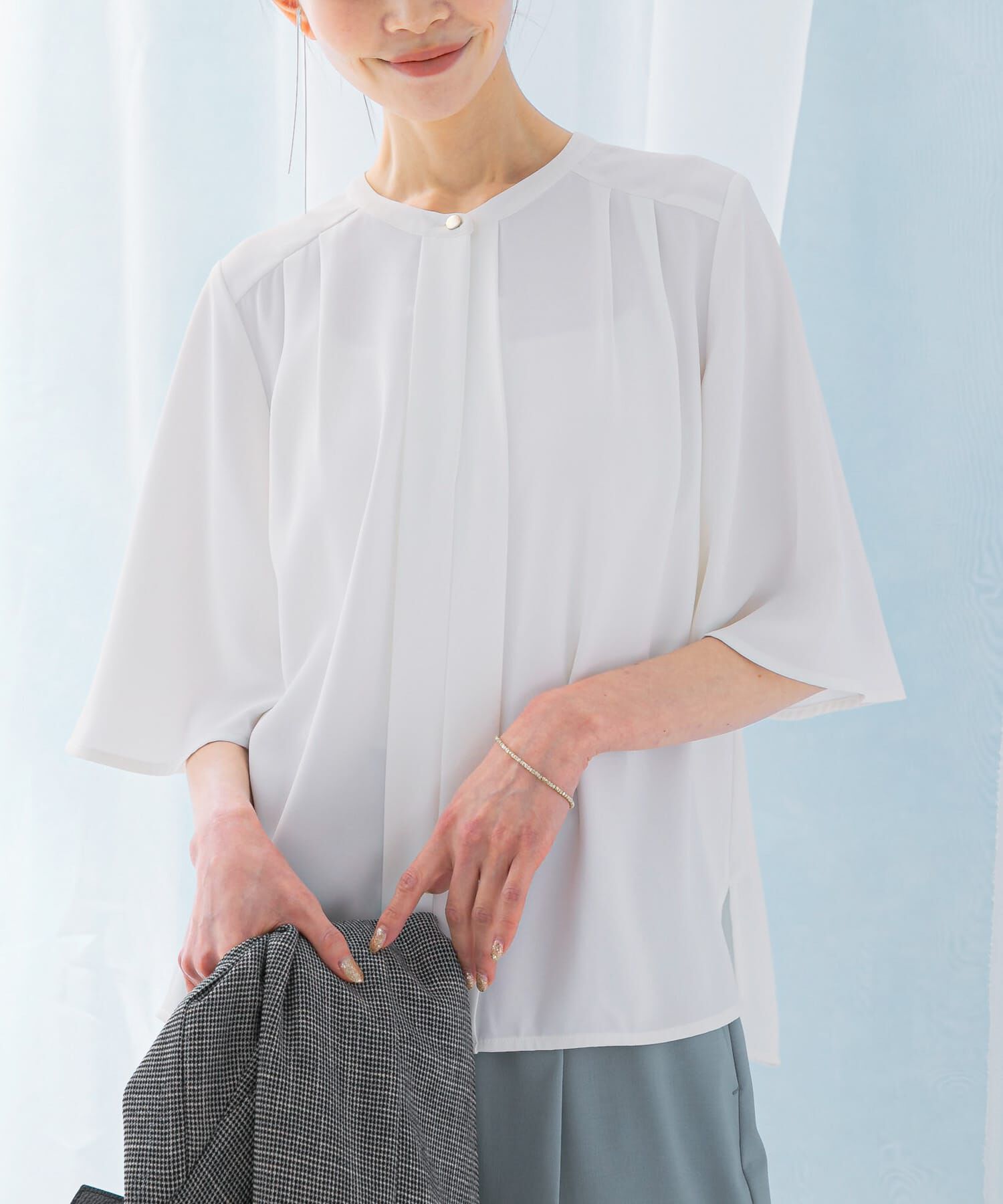 URBAN RESEARCH ROSSO「2WAYウォッシャブルフレアスリーブブラウス」|シャツ・ブラウス|