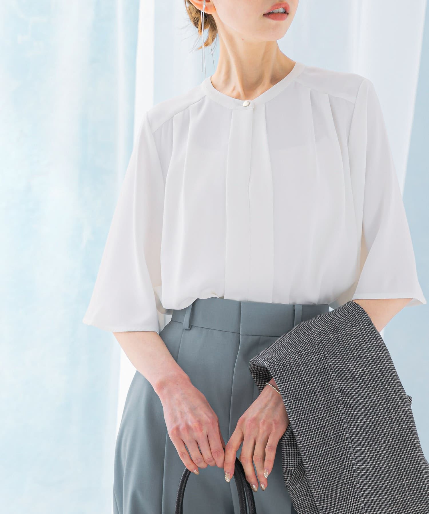 URBAN RESEARCH ROSSO「2WAYウォッシャブルフレアスリーブブラウス」|シャツ・ブラウス|