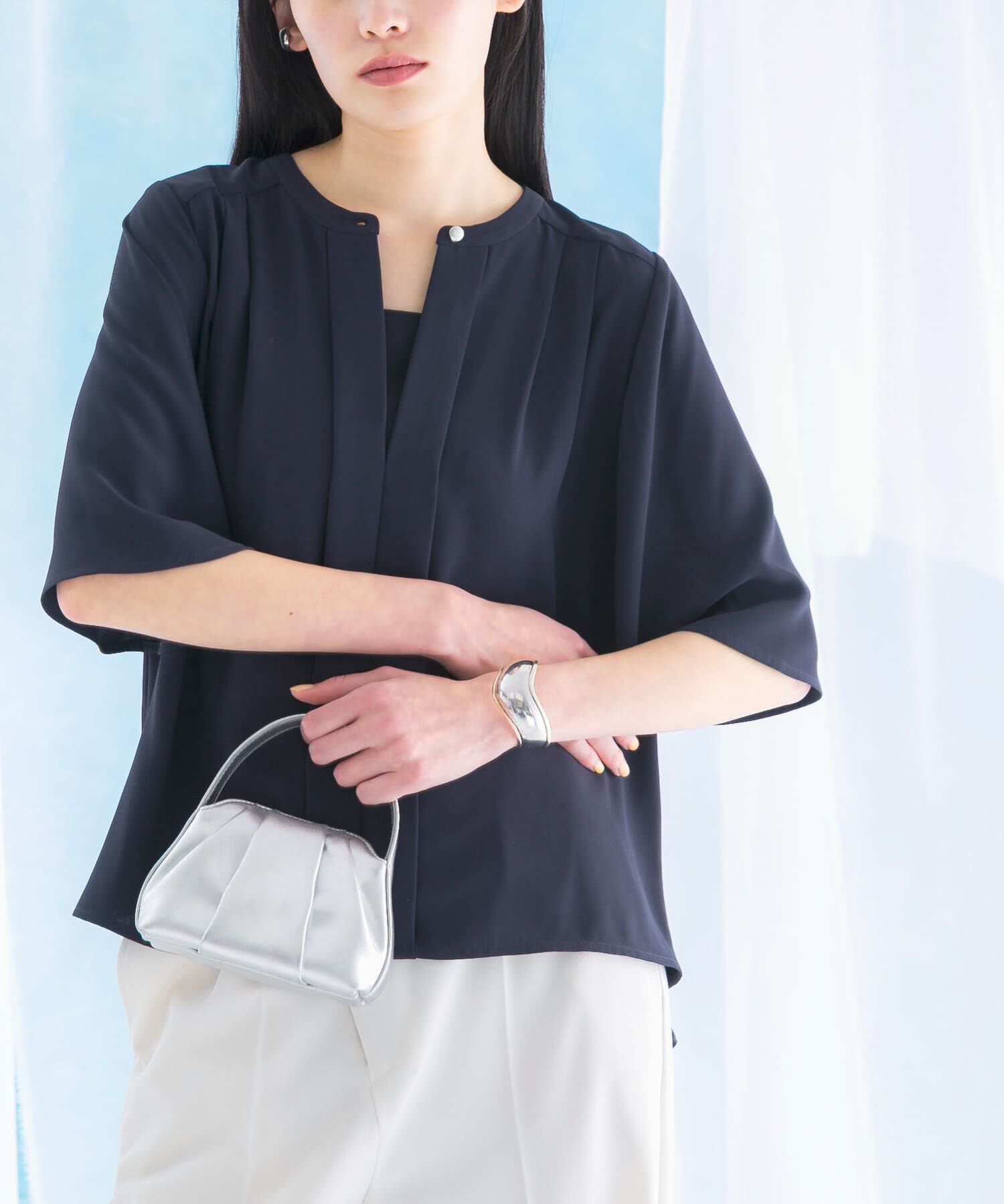 URBAN RESEARCH ROSSO「2WAYウォッシャブルフレアスリーブブラウス」|シャツ・ブラウス|