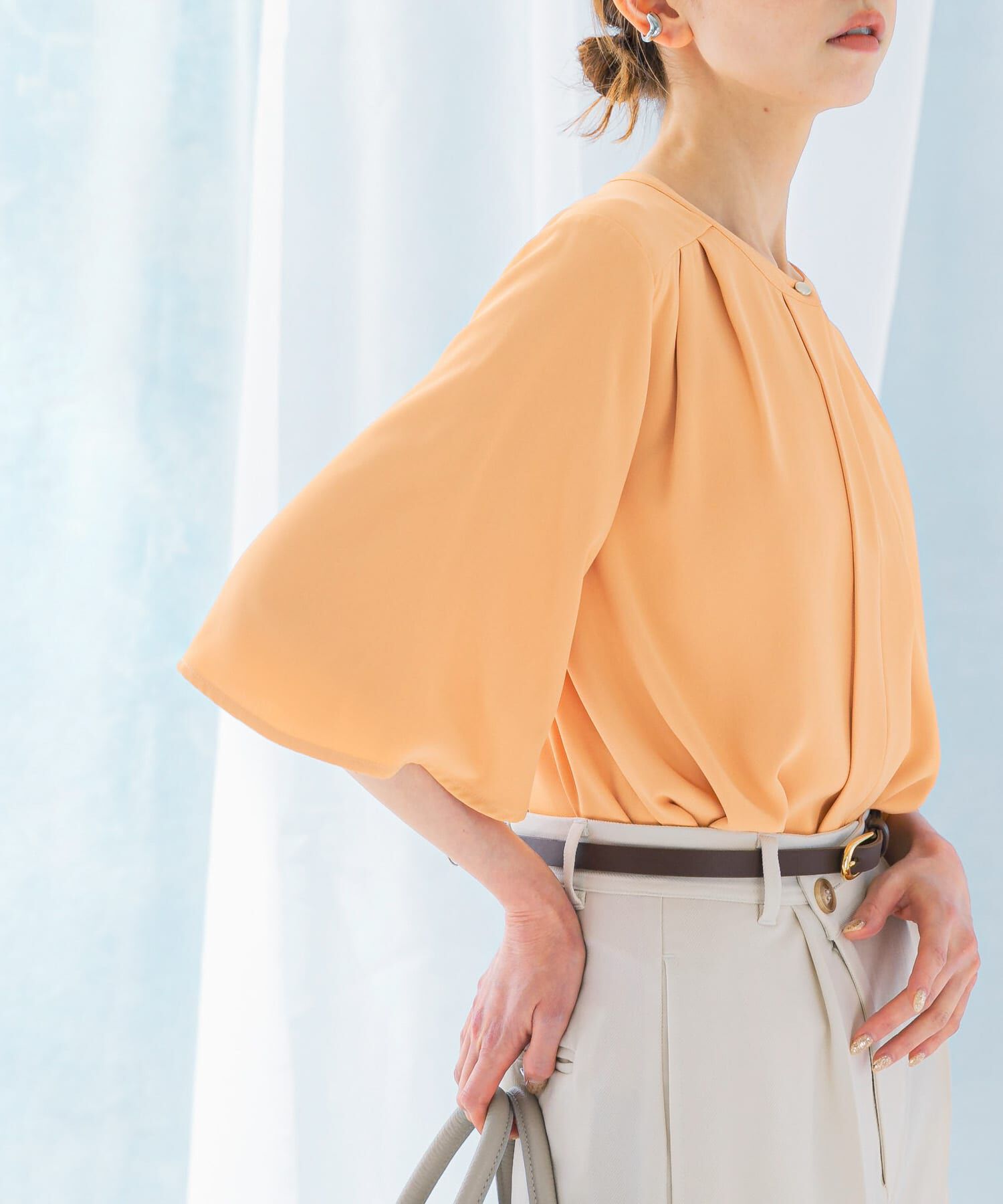 URBAN RESEARCH ROSSO「2WAYウォッシャブルフレアスリーブブラウス」|シャツ・ブラウス|