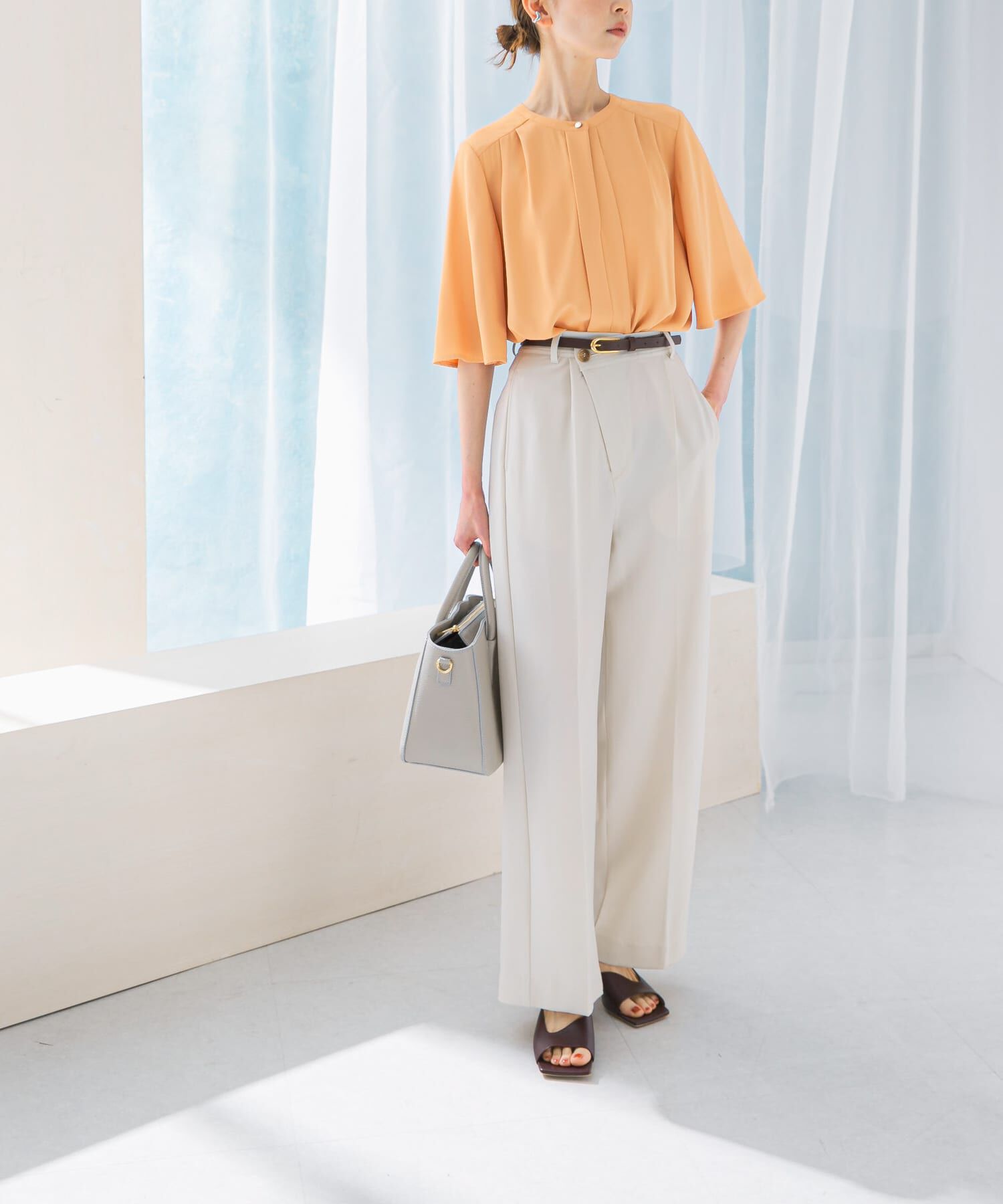 URBAN RESEARCH ROSSO「2WAYウォッシャブルフレアスリーブブラウス」|シャツ・ブラウス|