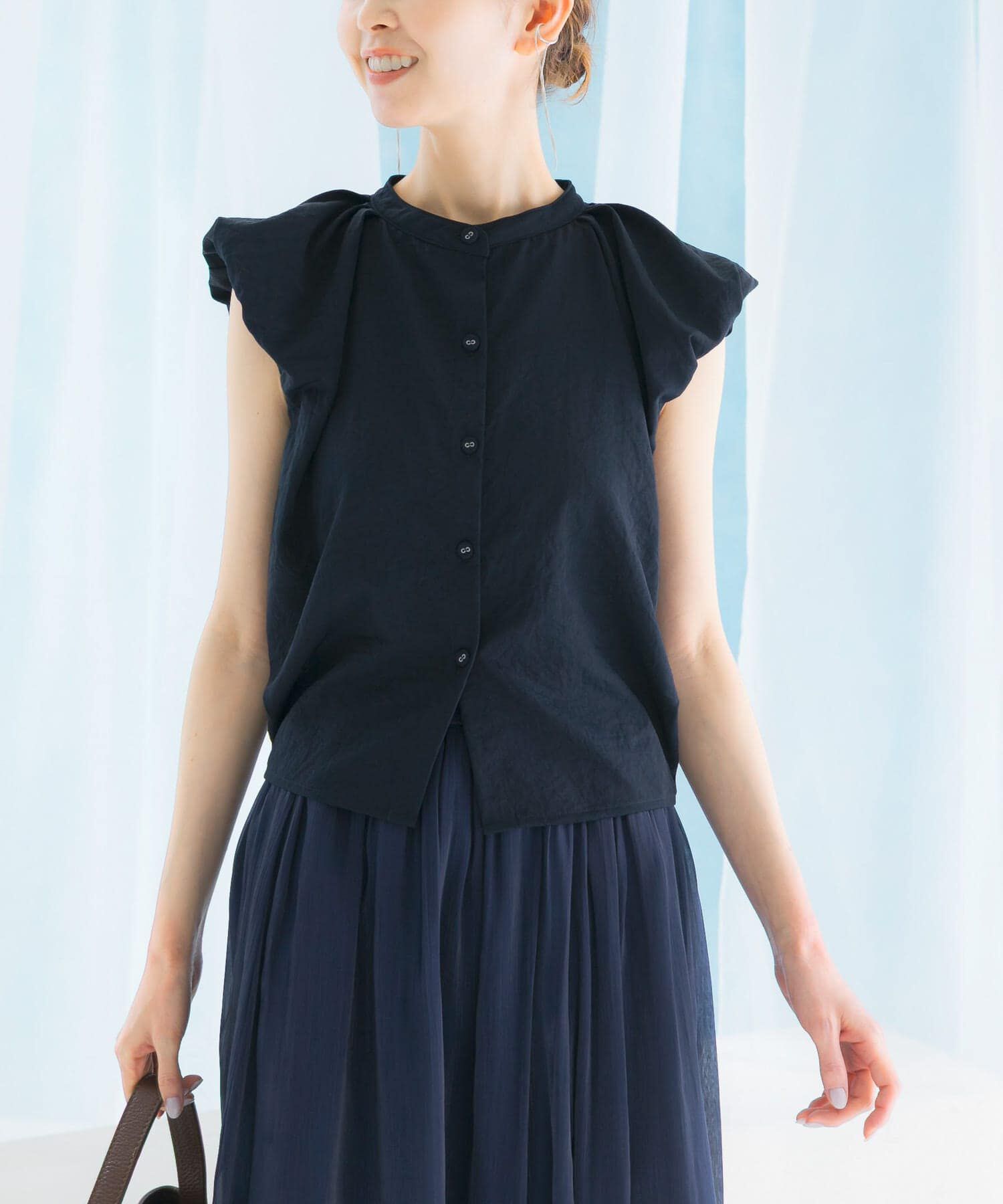 URBAN RESEARCH ROSSO「パフスリーブブラウス」|シャツ・ブラウス|ネイビー