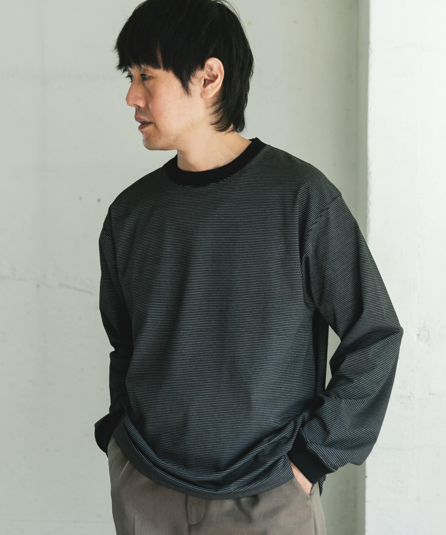 URBAN RESEARCH DOORS「クイックドライロングスリーブTシャツ」|Tシャツ・カットソー|ブラック系その他