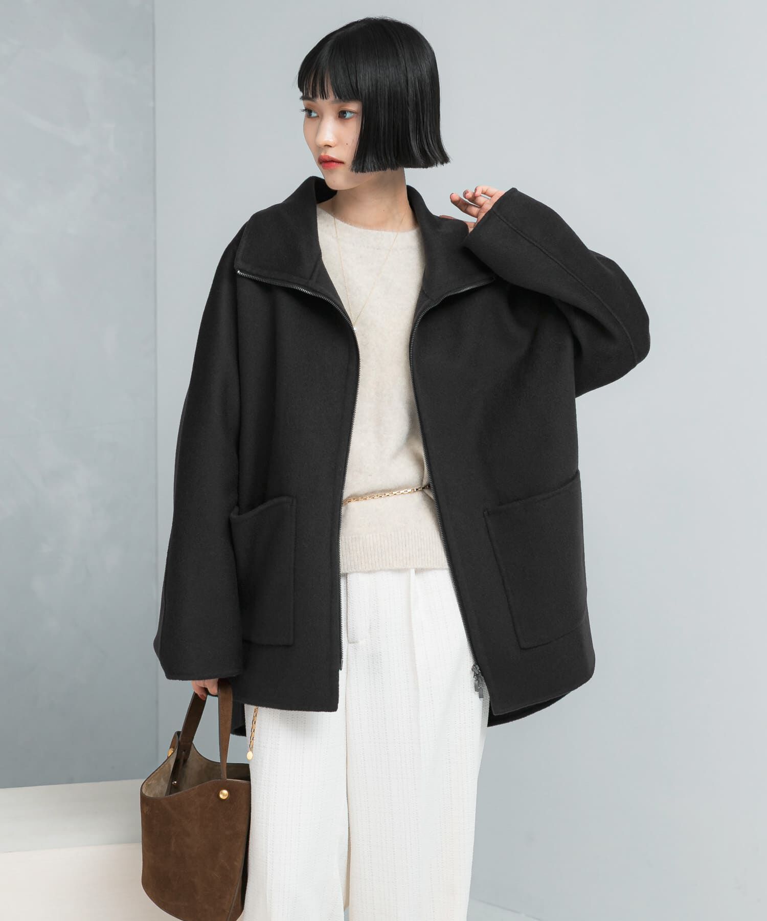 URBAN RESEARCH ROSSO「ダブルジップリバーコート」|ノーカラーコート|