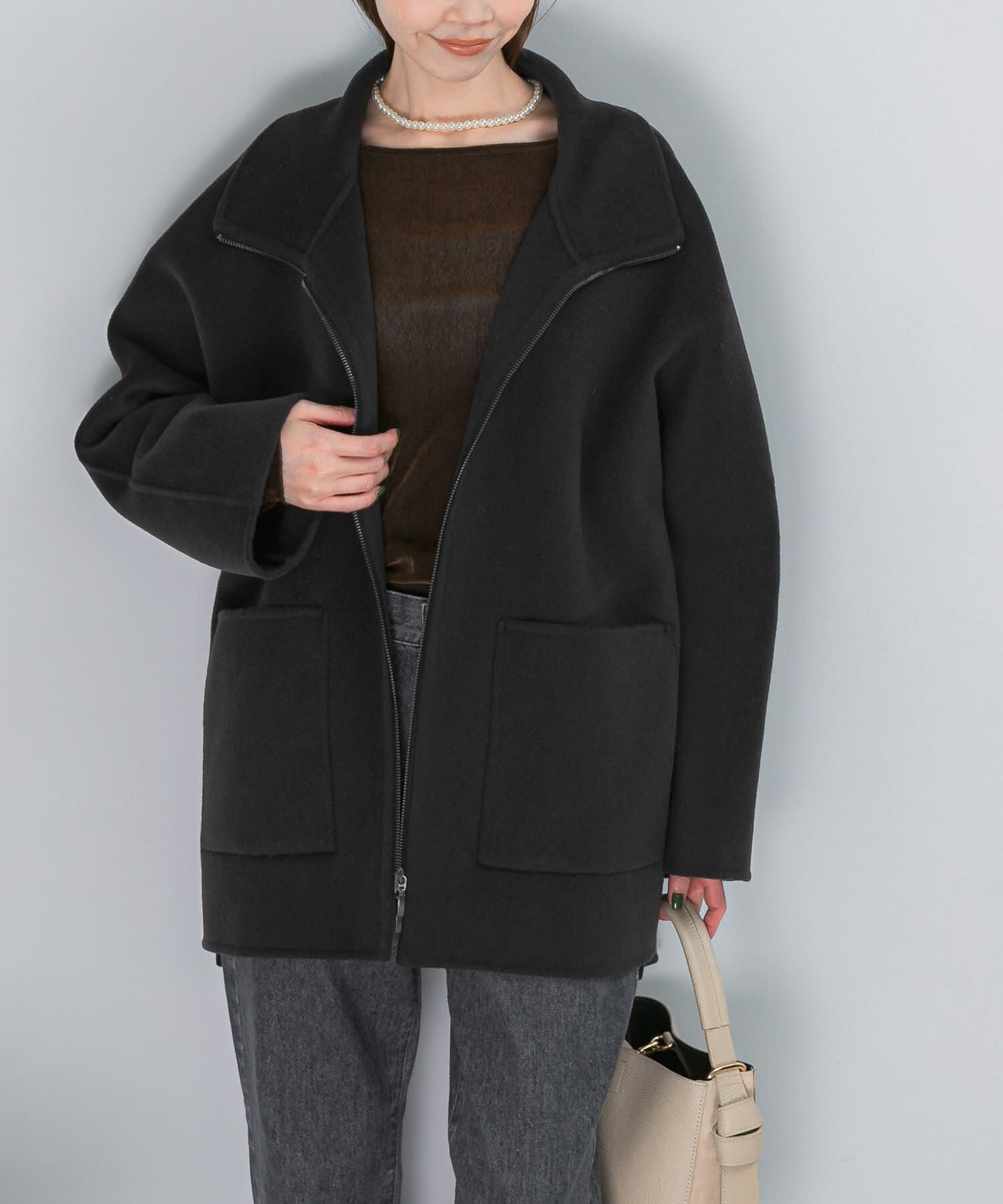 URBAN RESEARCH ROSSO「ダブルジップリバーコート」|ノーカラーコート|