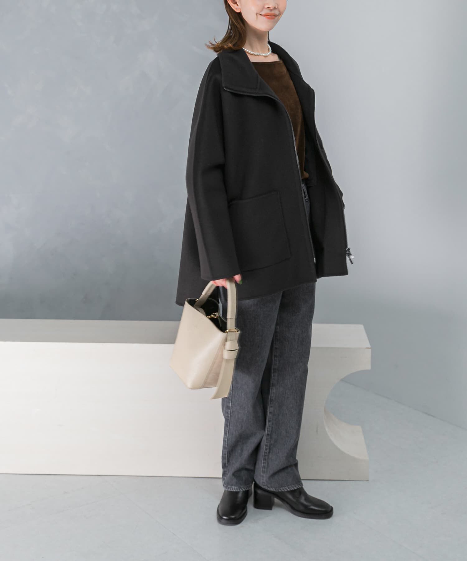 URBAN RESEARCH ROSSO「ダブルジップリバーコート」|ノーカラーコート|