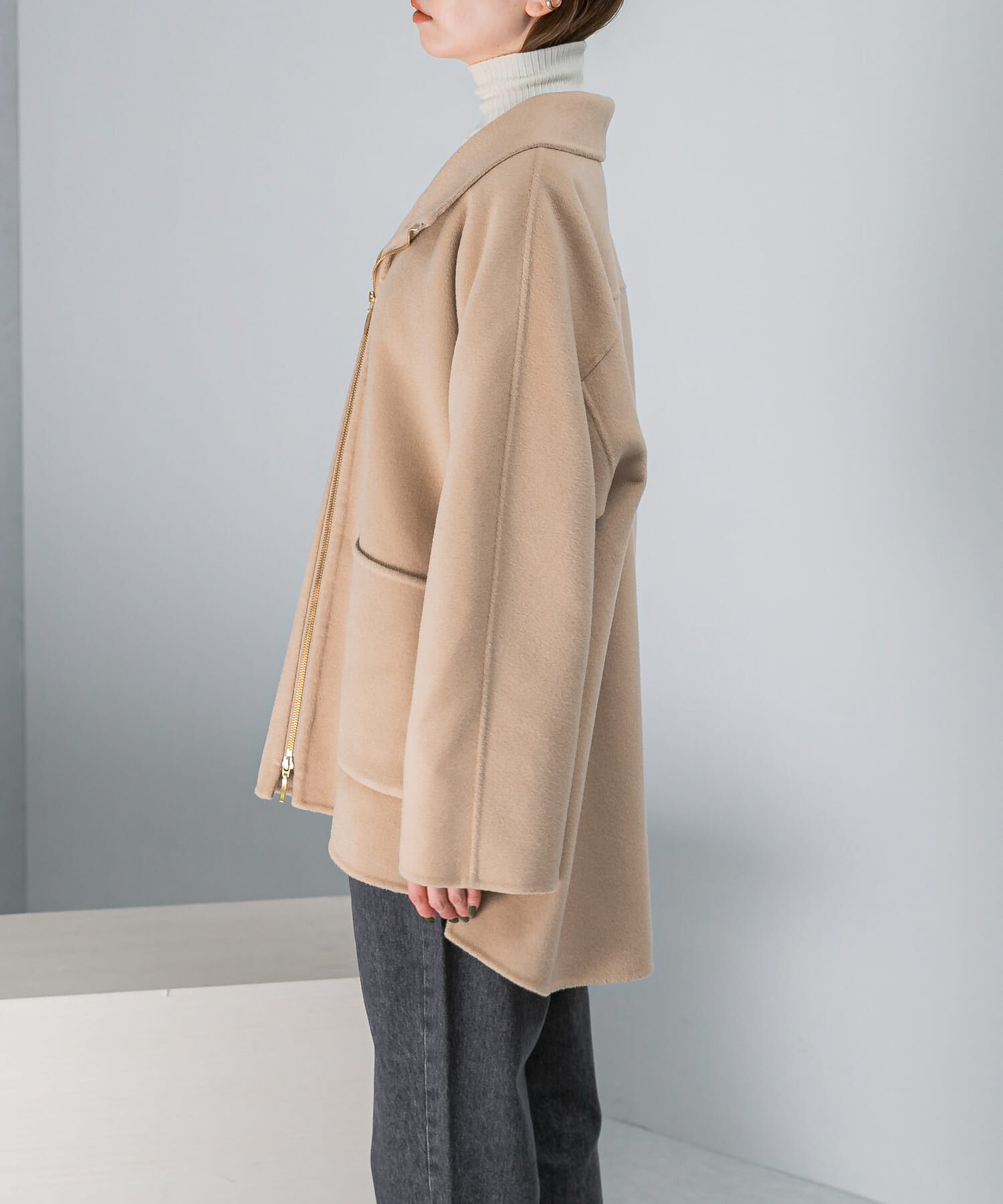 URBAN RESEARCH ROSSO「ダブルジップリバーコート」|ノーカラーコート|