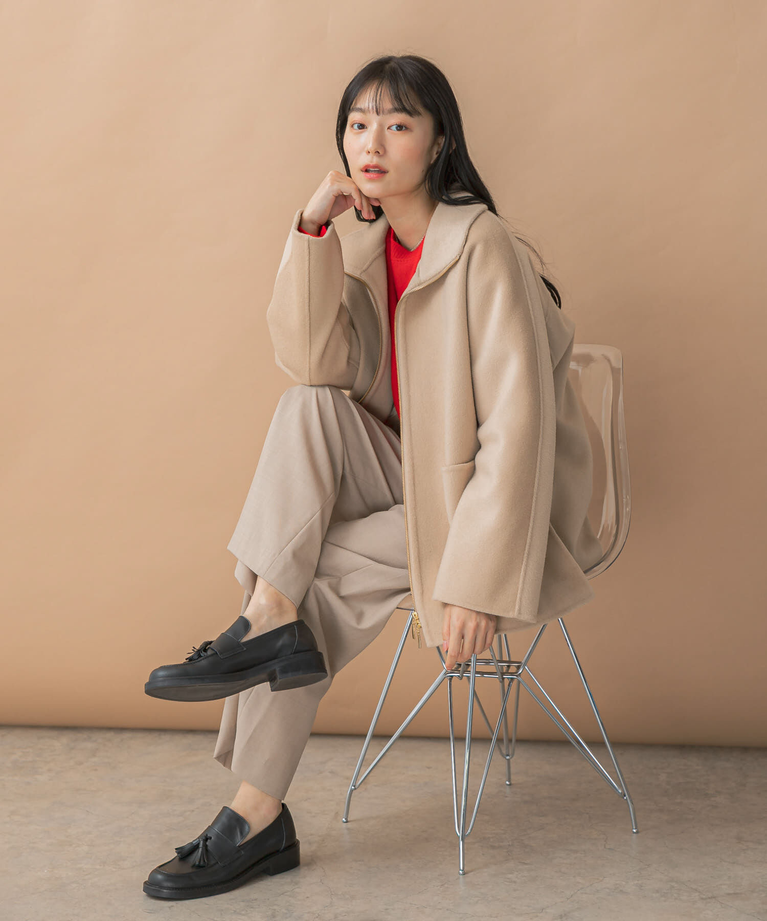 URBAN RESEARCH ROSSO「ダブルジップリバーコート」|ノーカラーコート|