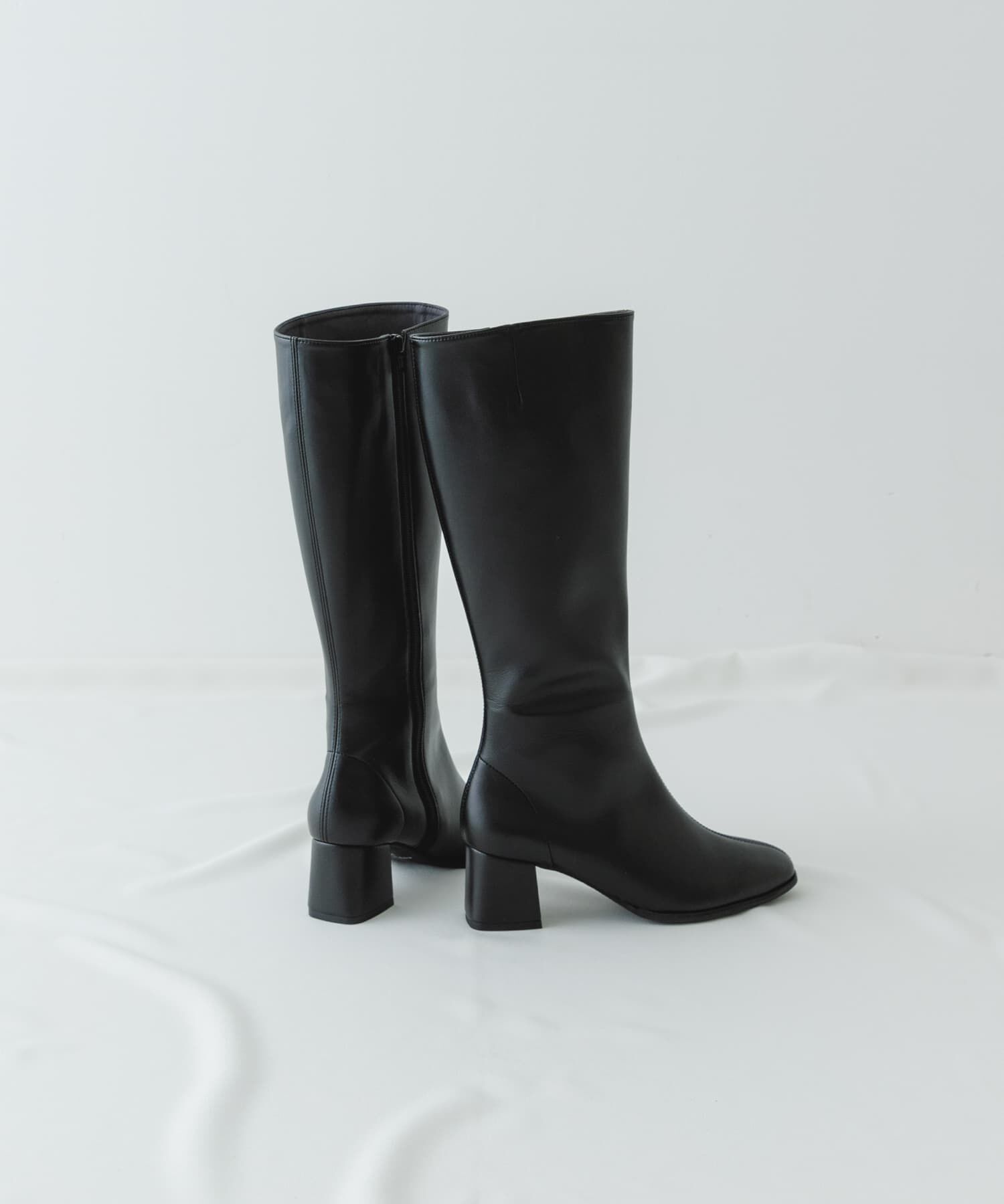 RODE SKO「『MADE IN JAPAN』5.5センチスクエアトゥロングブーツ」|ショートブーツ|ブラック