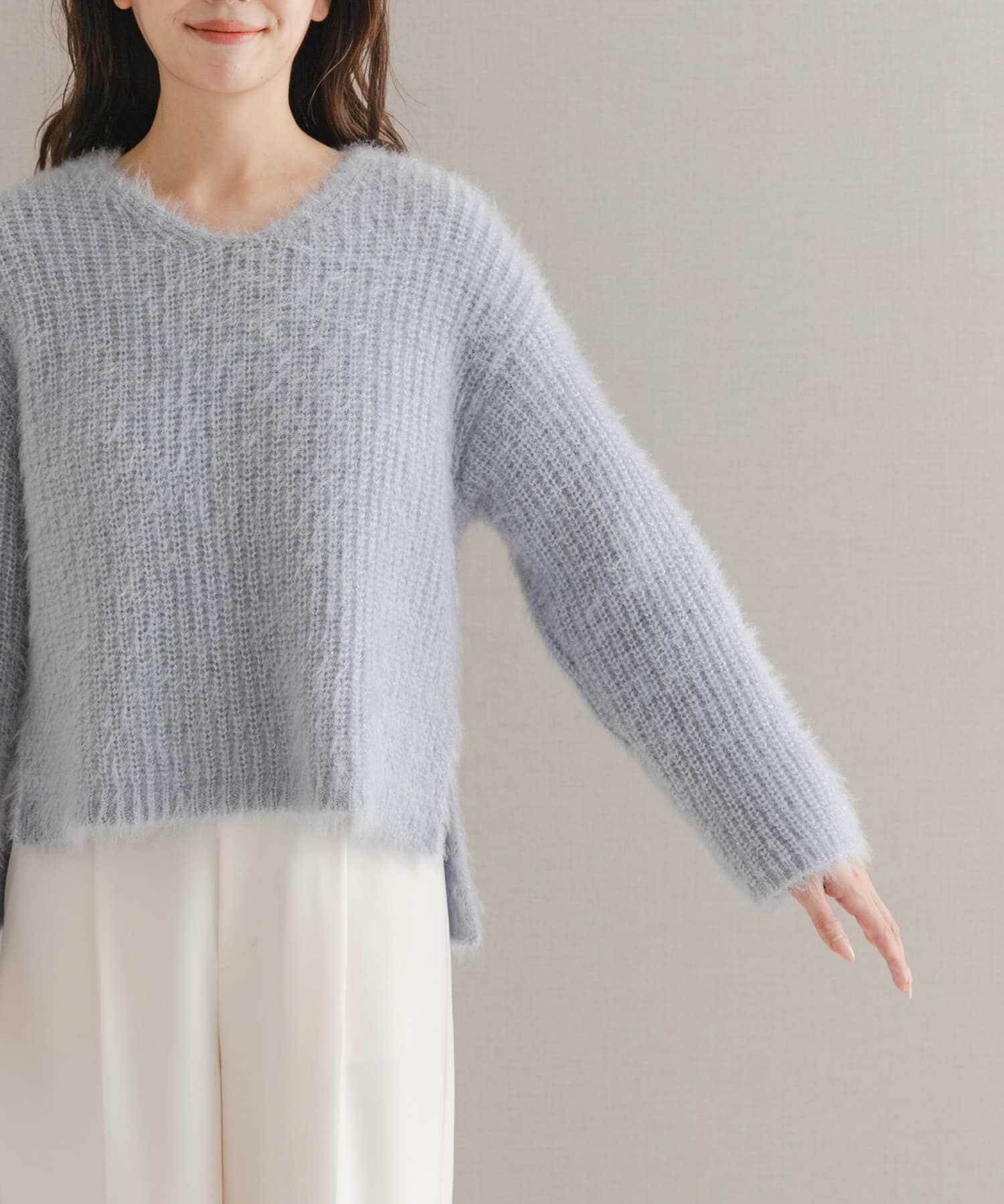 URBAN RESEARCH ROSSO「シャギーVネックニット」|ニット・セーター|