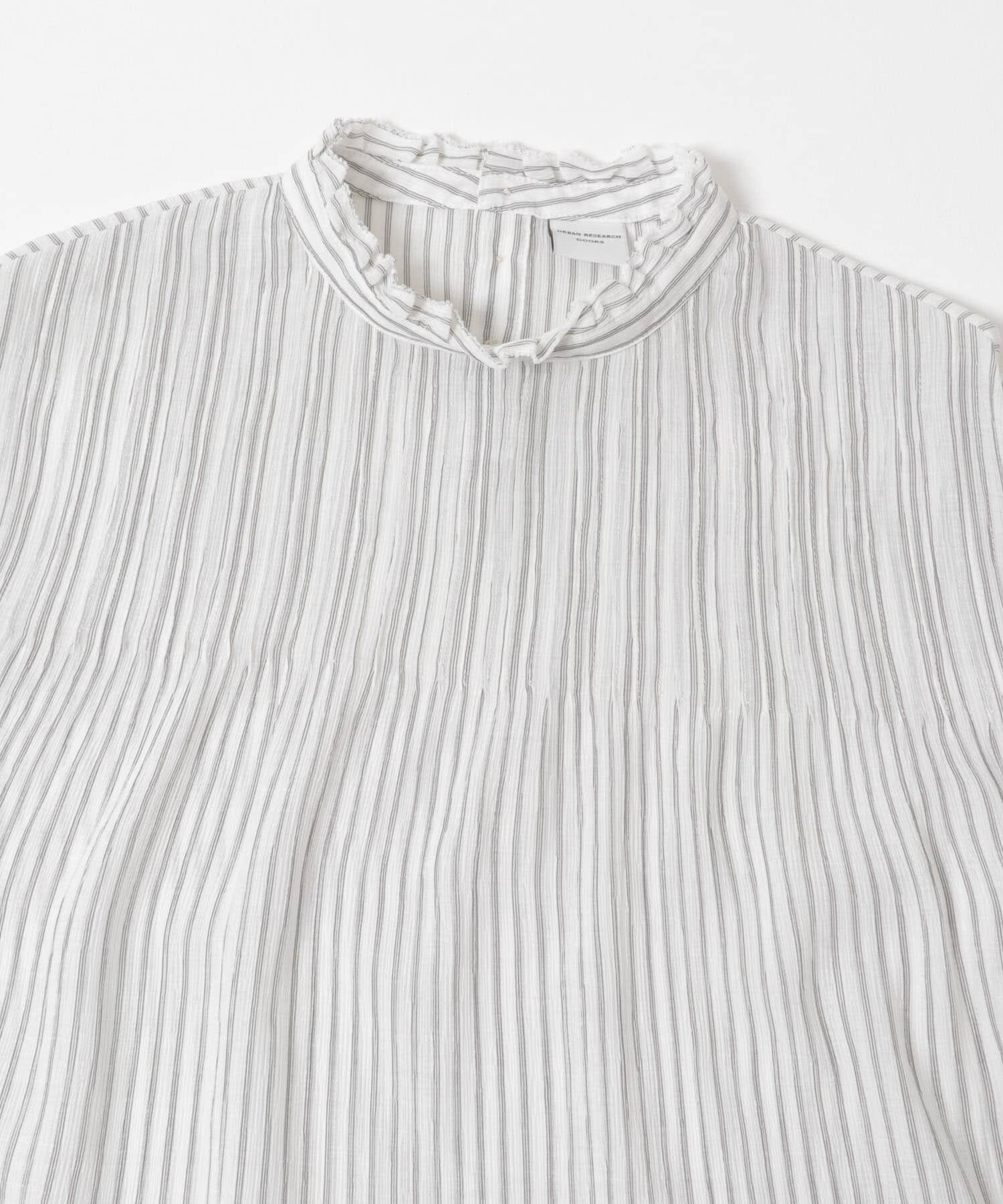 URBAN RESEARCH DOORS「ピンタックフリルスタンドカラーブラウス」|シャツ・ブラウス|