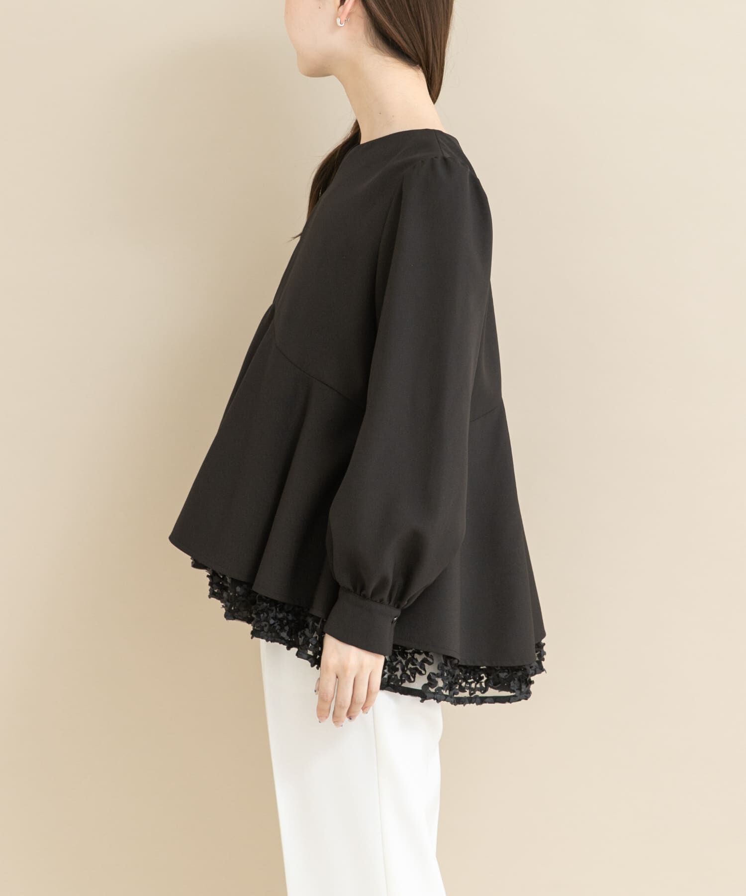 URBAN RESEARCH ROSSO「『WEB限定』レイヤードペプラムブラウス」|シャツ・ブラウス|