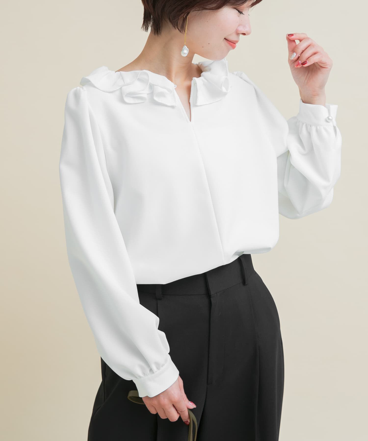 URBAN RESEARCH ROSSO「『WEB限定』コサージュカラー2WAYブラウス」|シャツ・ブラウス|