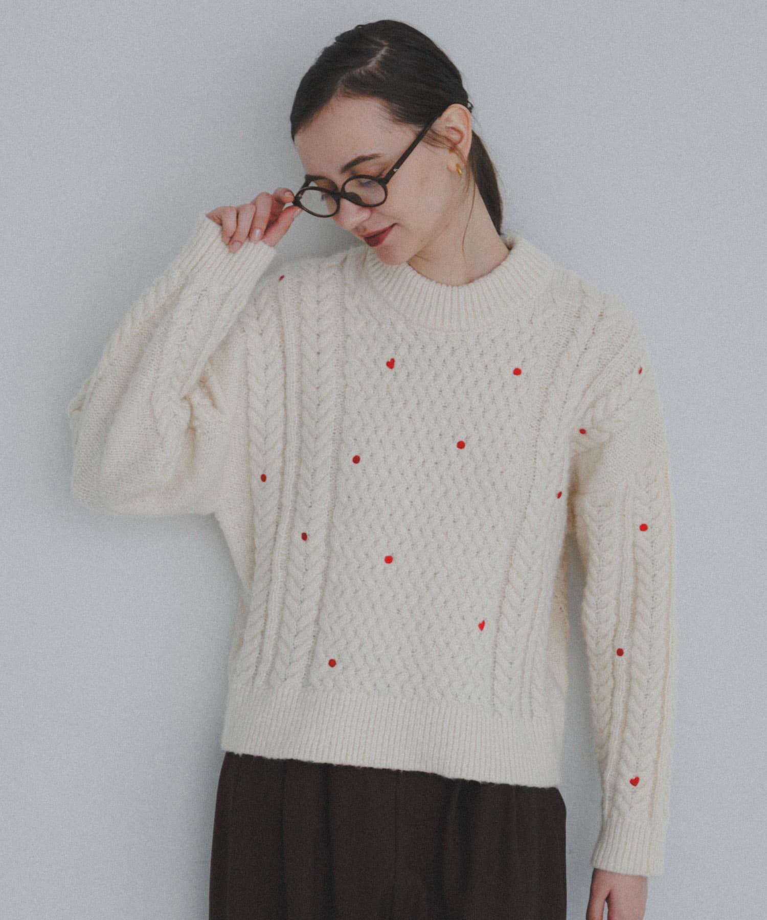 Sonny Label 「刺繍ケーブルニット」|ニット・セーター|