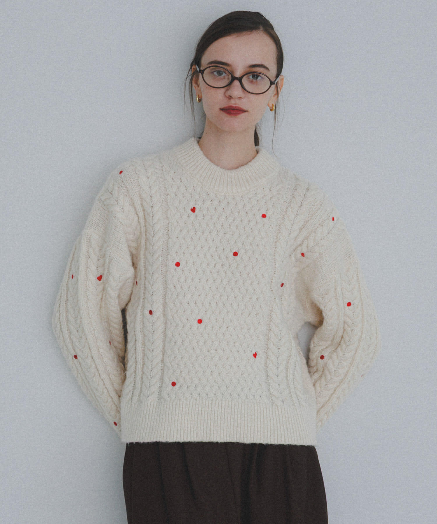 Sonny Label 「刺繍ケーブルニット」|ニット・セーター|