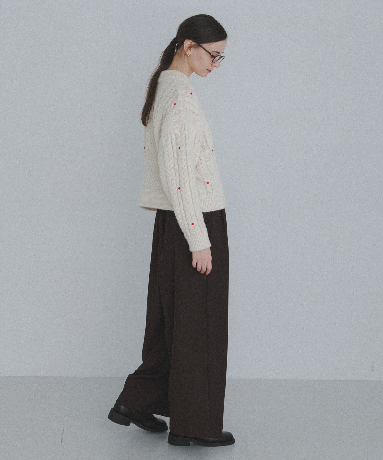 Sonny Label 「刺繍ケーブルニット」|ニット・セーター|