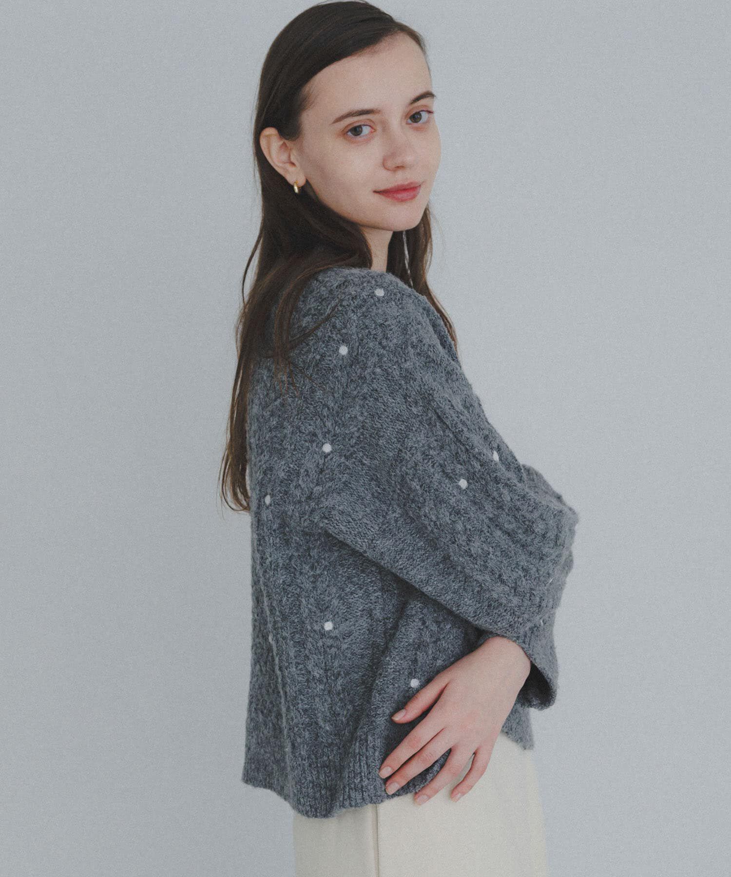 Sonny Label 「刺繍ケーブルニット」|ニット・セーター|