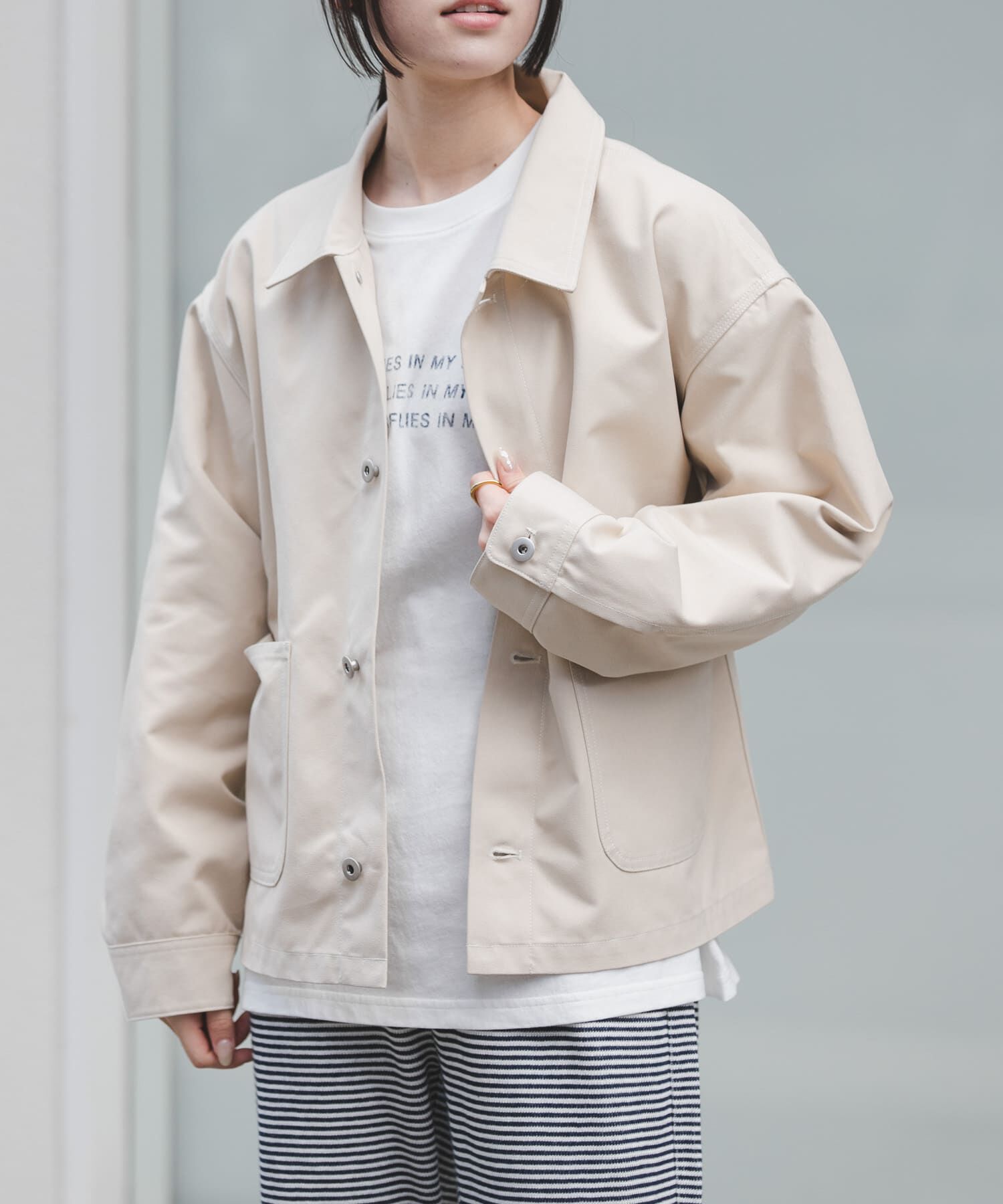 URBAN RESEARCH DOORS「FORK&SPOON　PEダックジャケット」|その他|アイボリー