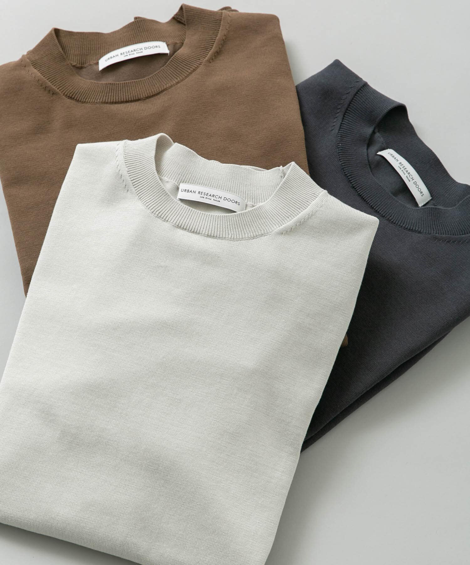 URBAN RESEARCH DOORS「LIFE STYLE TAILOR　ハイゲージクルーネック長袖ニット」|ニット・セーター|ホワイト系その他