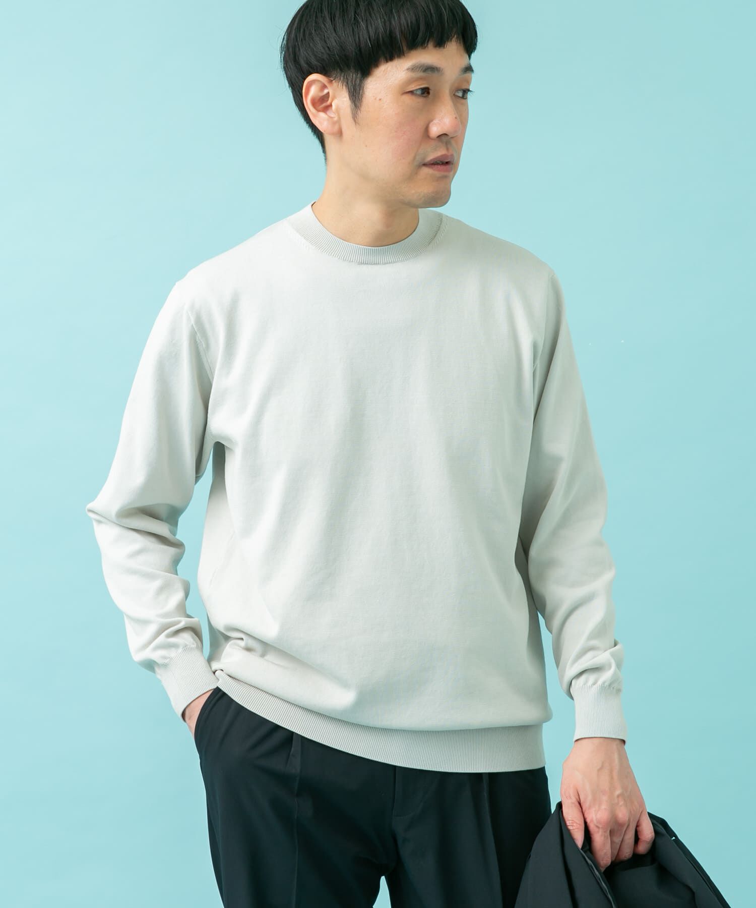 URBAN RESEARCH DOORS「LIFE STYLE TAILOR　ハイゲージクルーネック長袖ニット」|ニット・セーター|